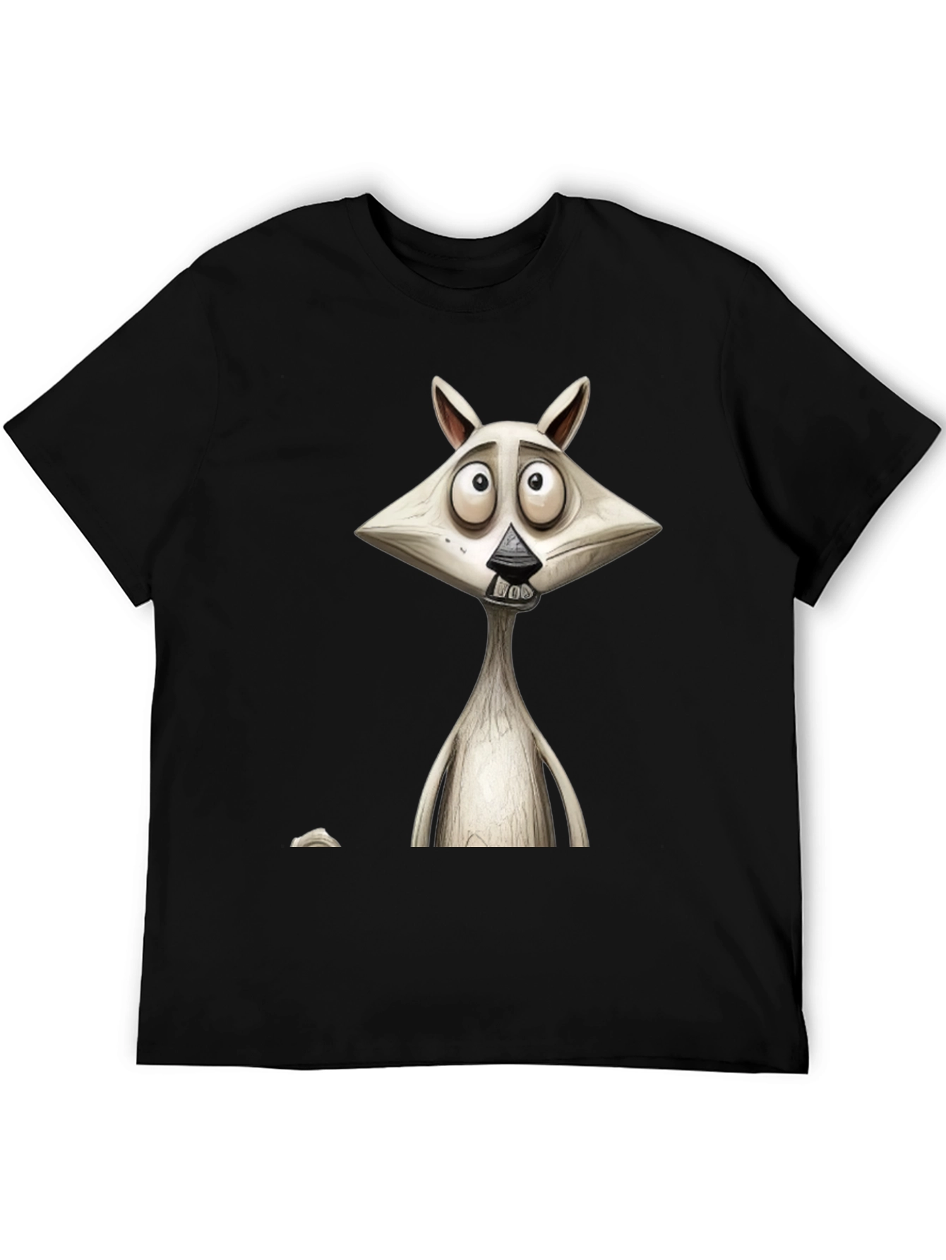 Cartoon Character Graphic Print Mens Black T-Shirt