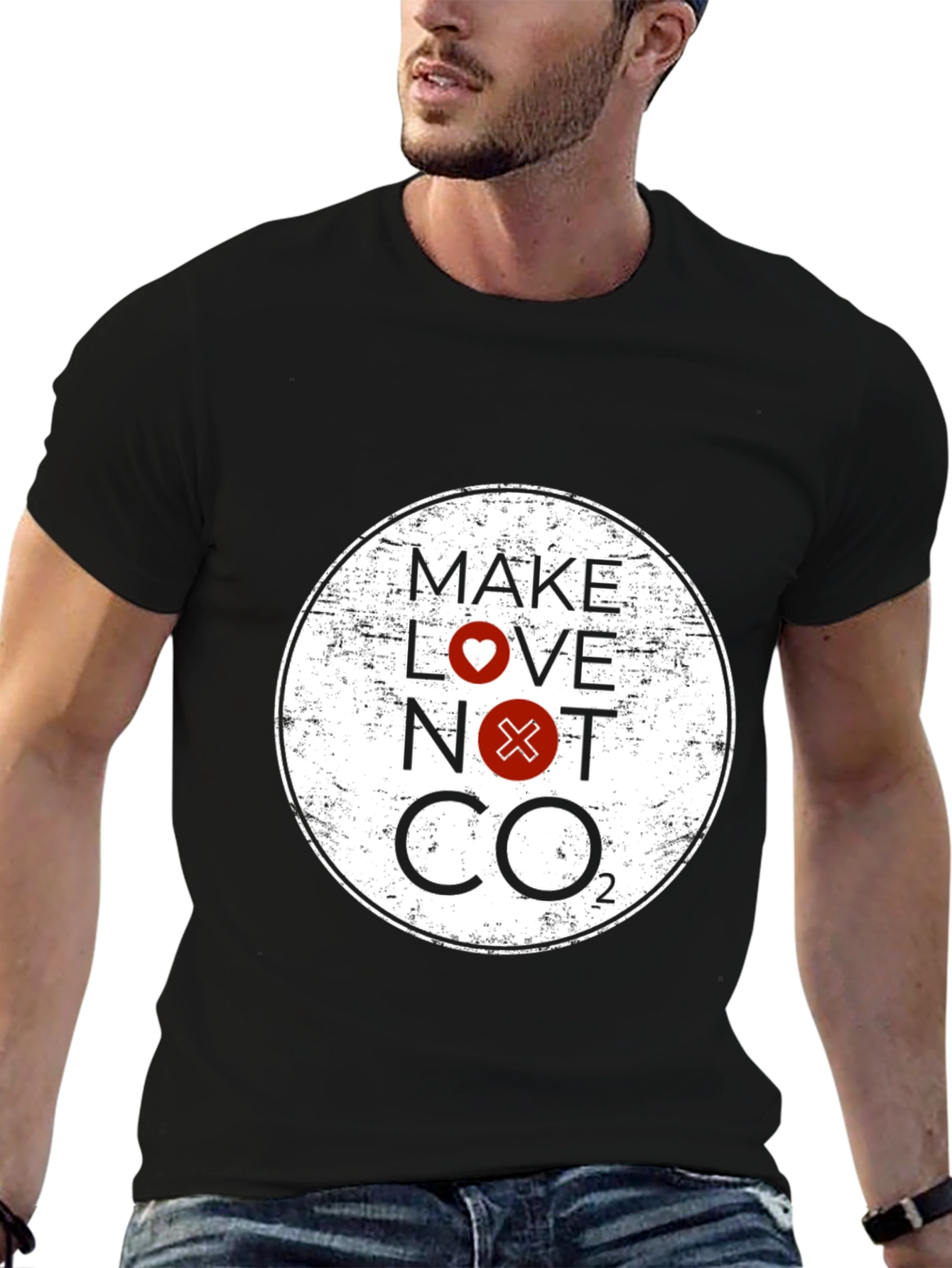 Make Love Not CO2 Graphic Tee - Black