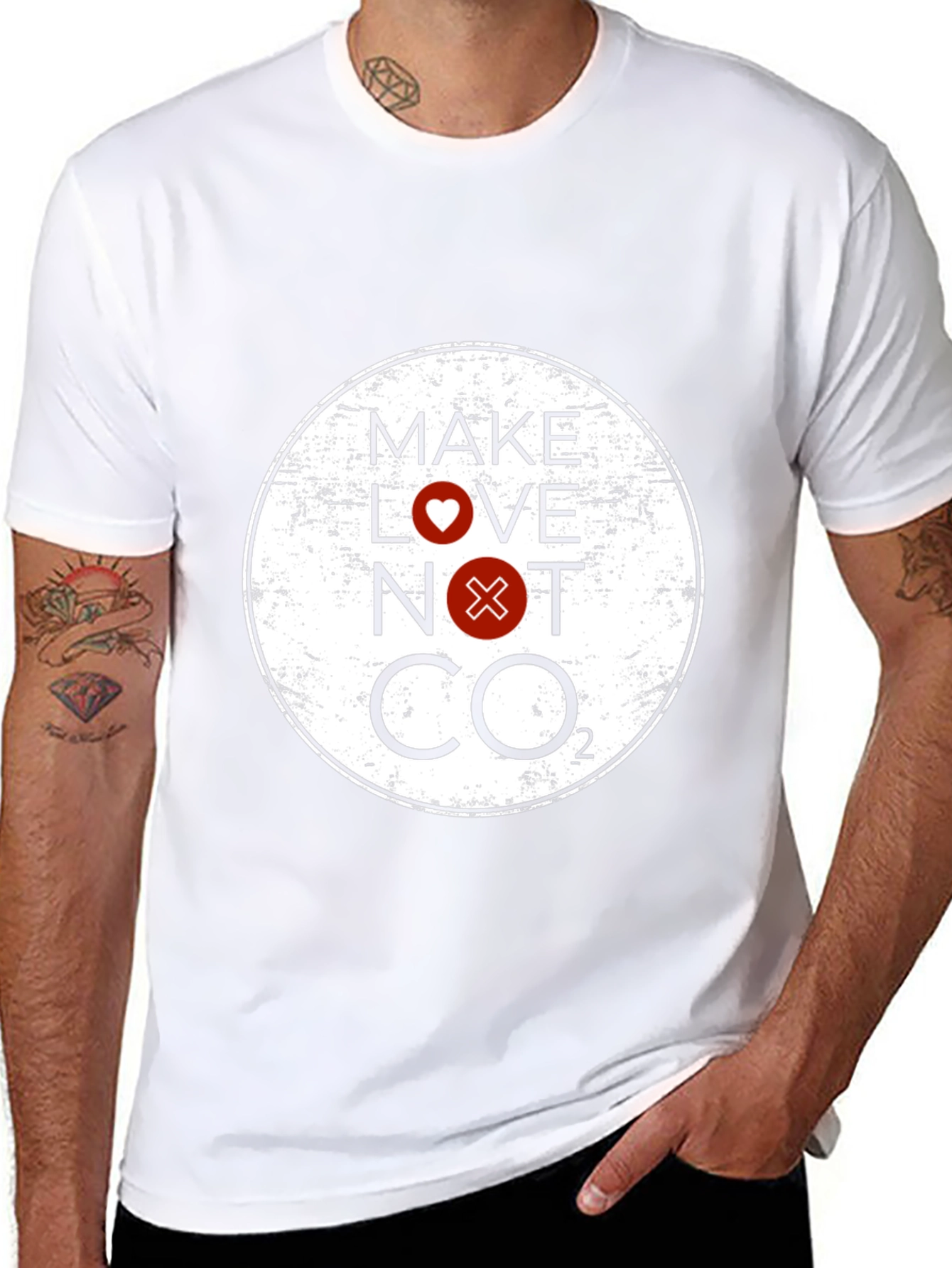 Make Love Not CO2 Graphic Tee - Black