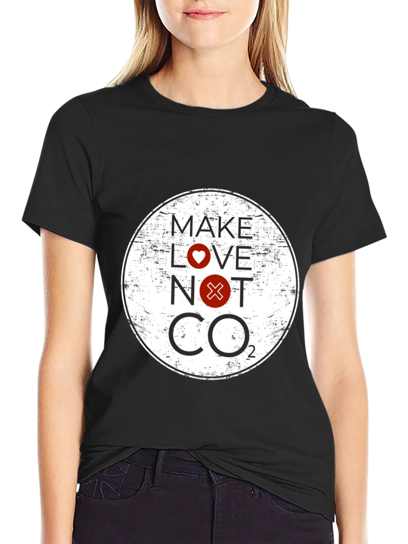 Make Love Not CO2 Graphic Tee - Black