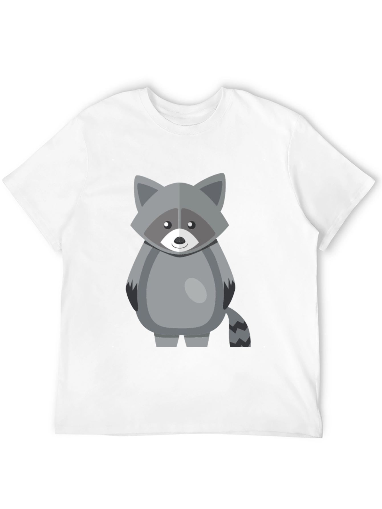 Cute Raccoon Graphic Tee - Black Cotton Shirt