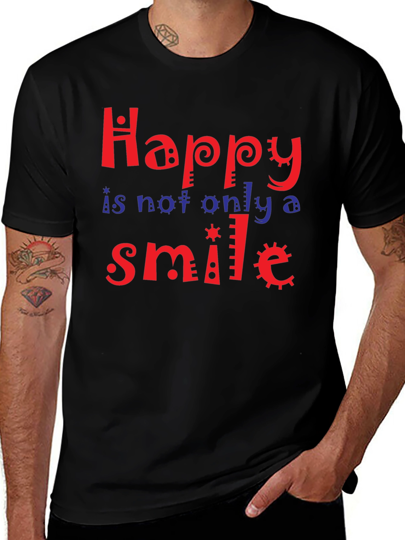 Happy Smile Graphic Tee - Soft Cotton Blend