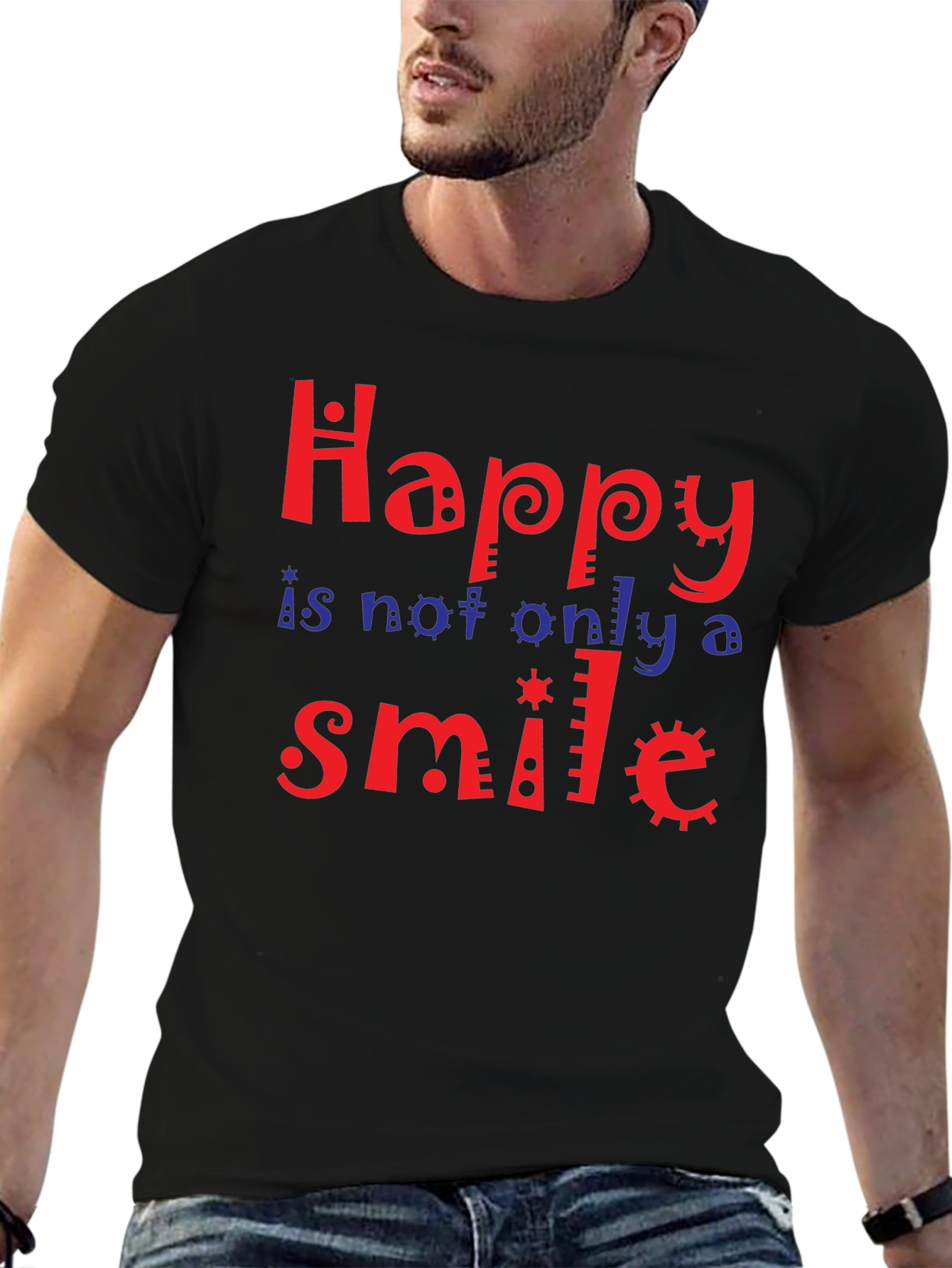 Happy Smile Graphic Tee - Soft Cotton Blend