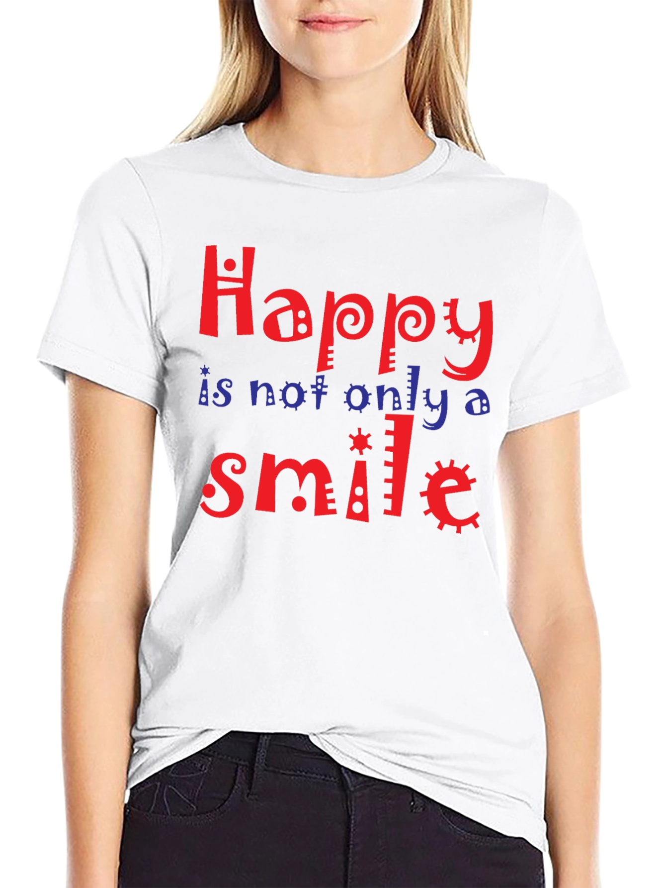 Happy Smile Graphic Tee - Soft Cotton Blend