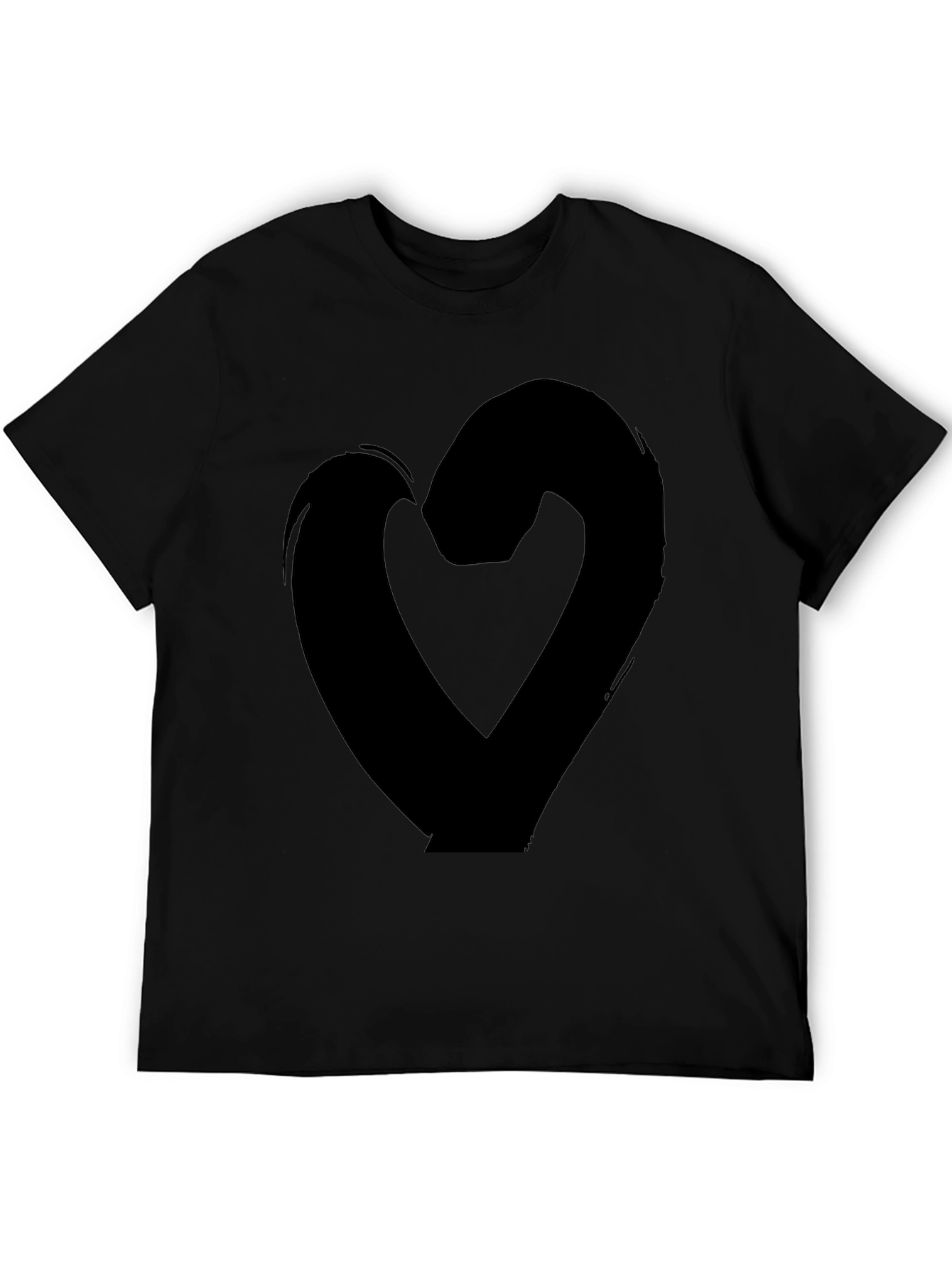 Bold Heart Graphic Tee - Black Casual Shirt