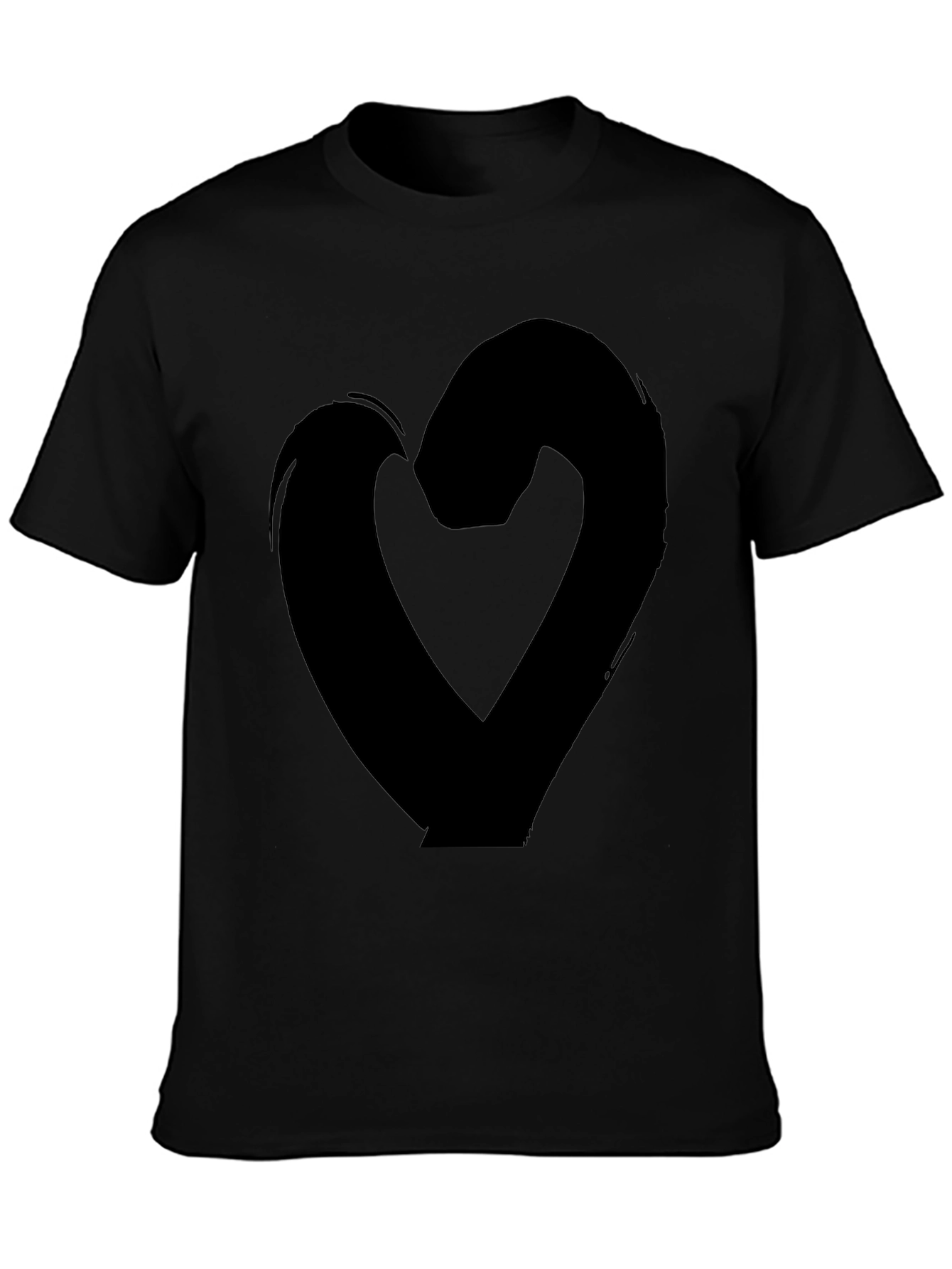 Bold Heart Graphic Tee - Black Casual Shirt