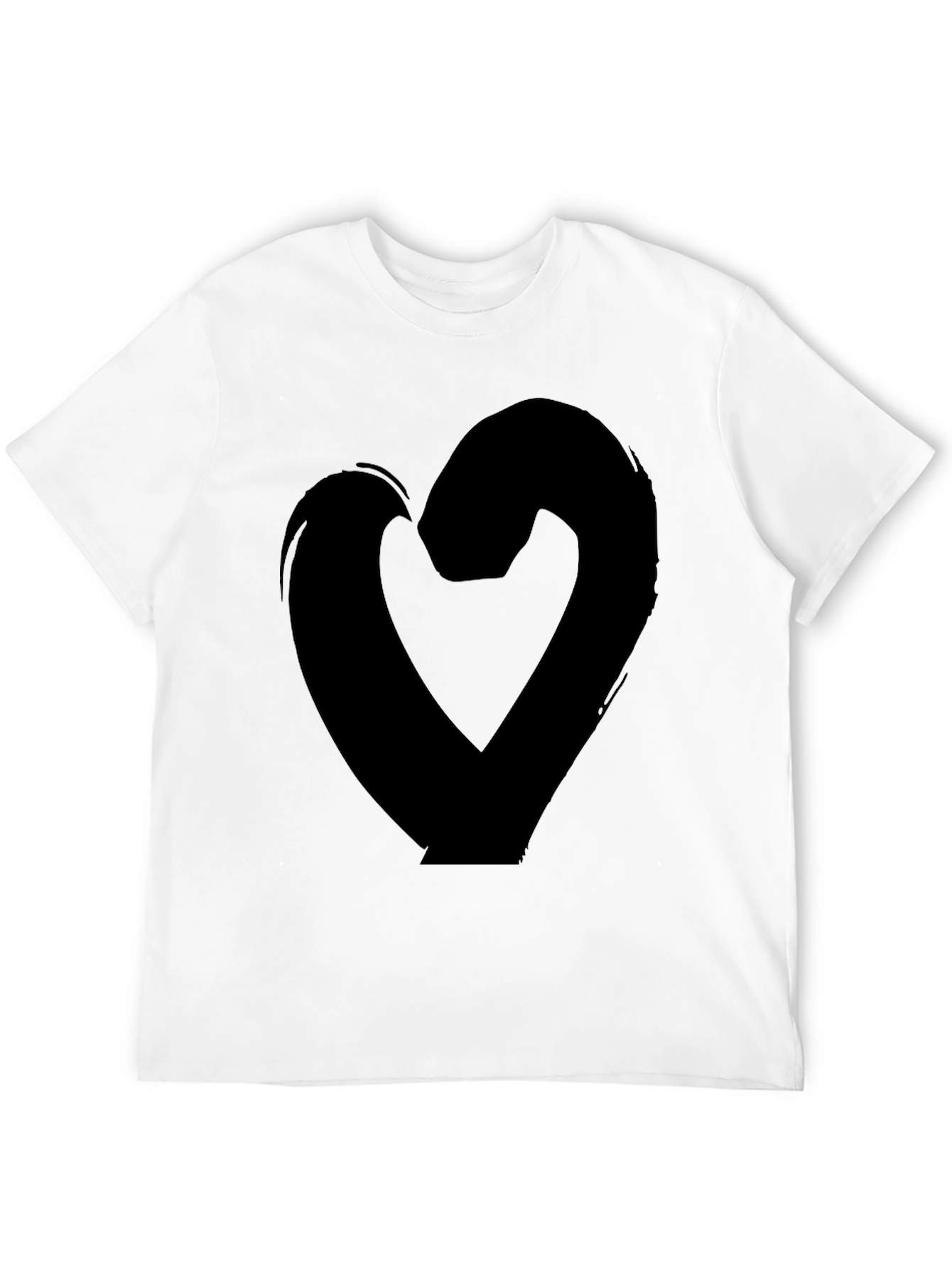 Bold Heart Graphic Tee - Black Casual Shirt