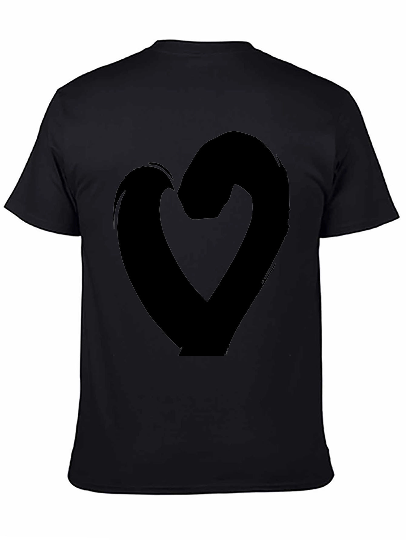 Bold Heart Graphic Tee - Black Casual Shirt