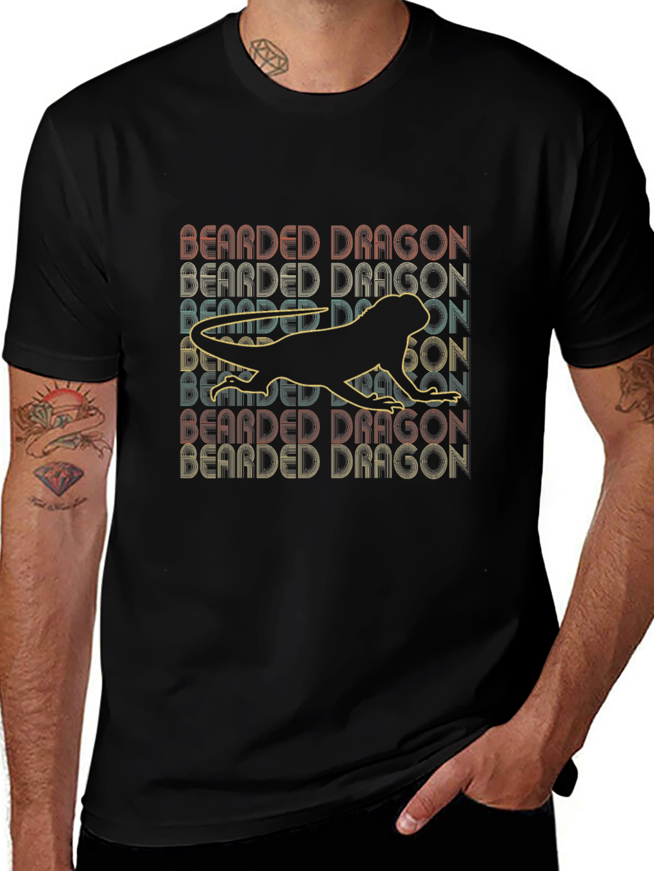 Bearded Dragon Graphic Tee - Retro Lizard Lover T-Shirt