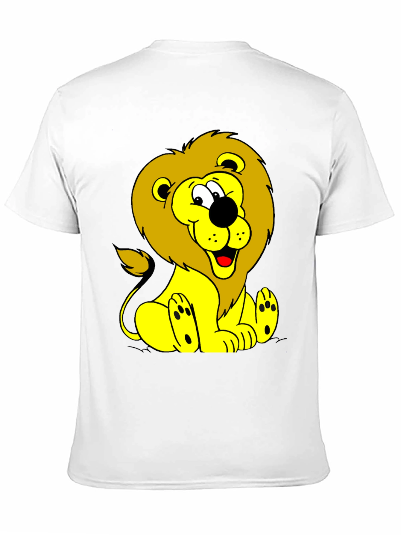 Cartoon Lion Graphic Tee - Black