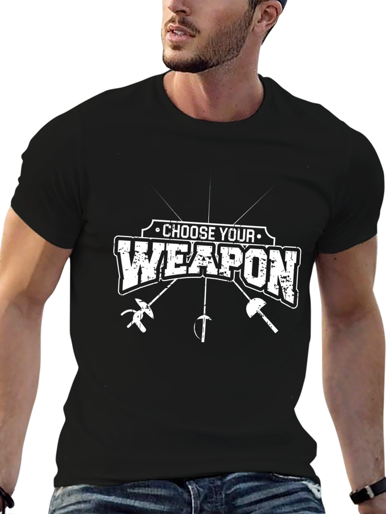 Choose Your Weapon Black T-Shirt - Fencing