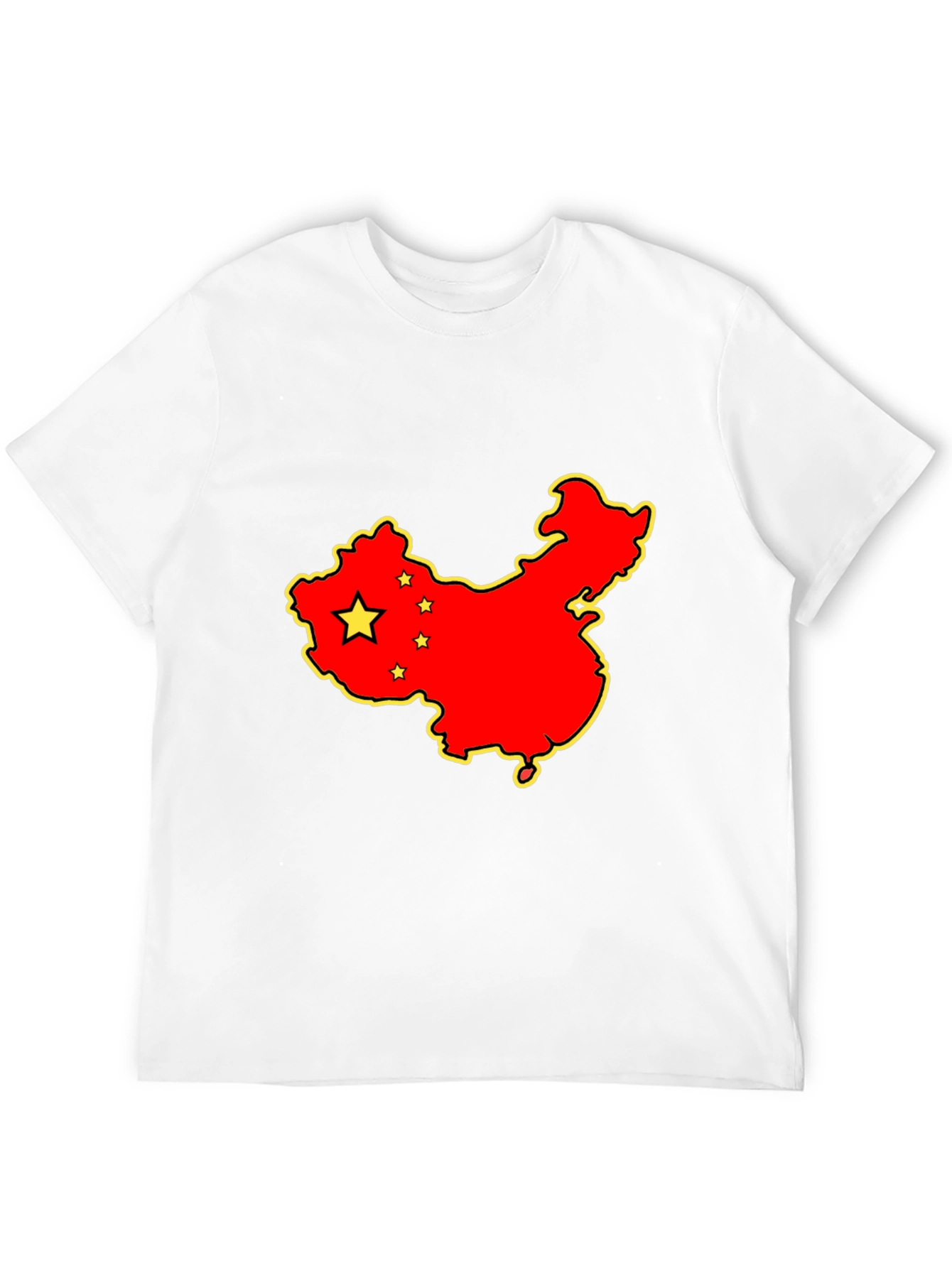 China Map Graphic Tee - Black Cotton T-Shirt