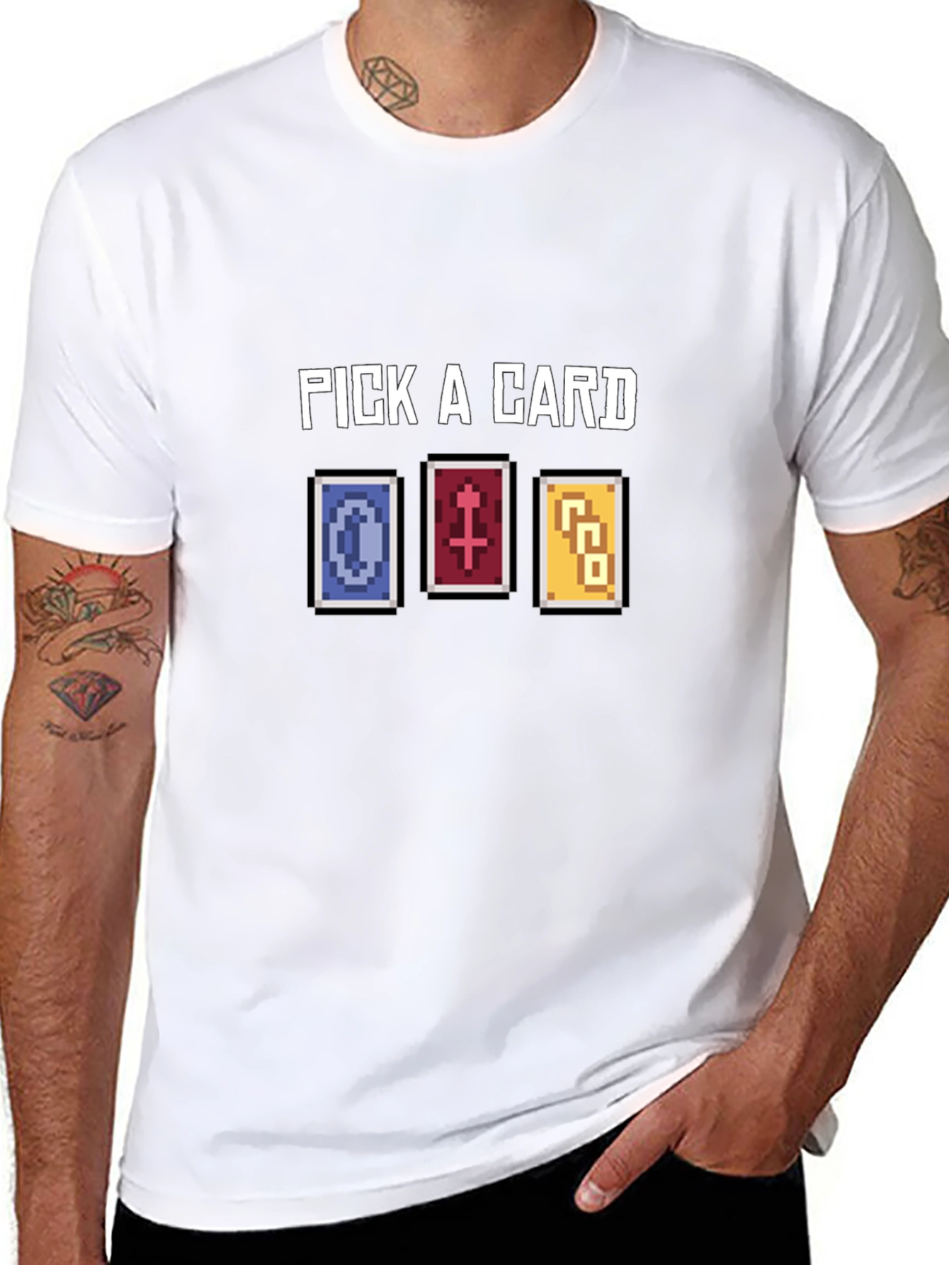 Pick A Card Graphic Tee - Black Cotton T-Shirt