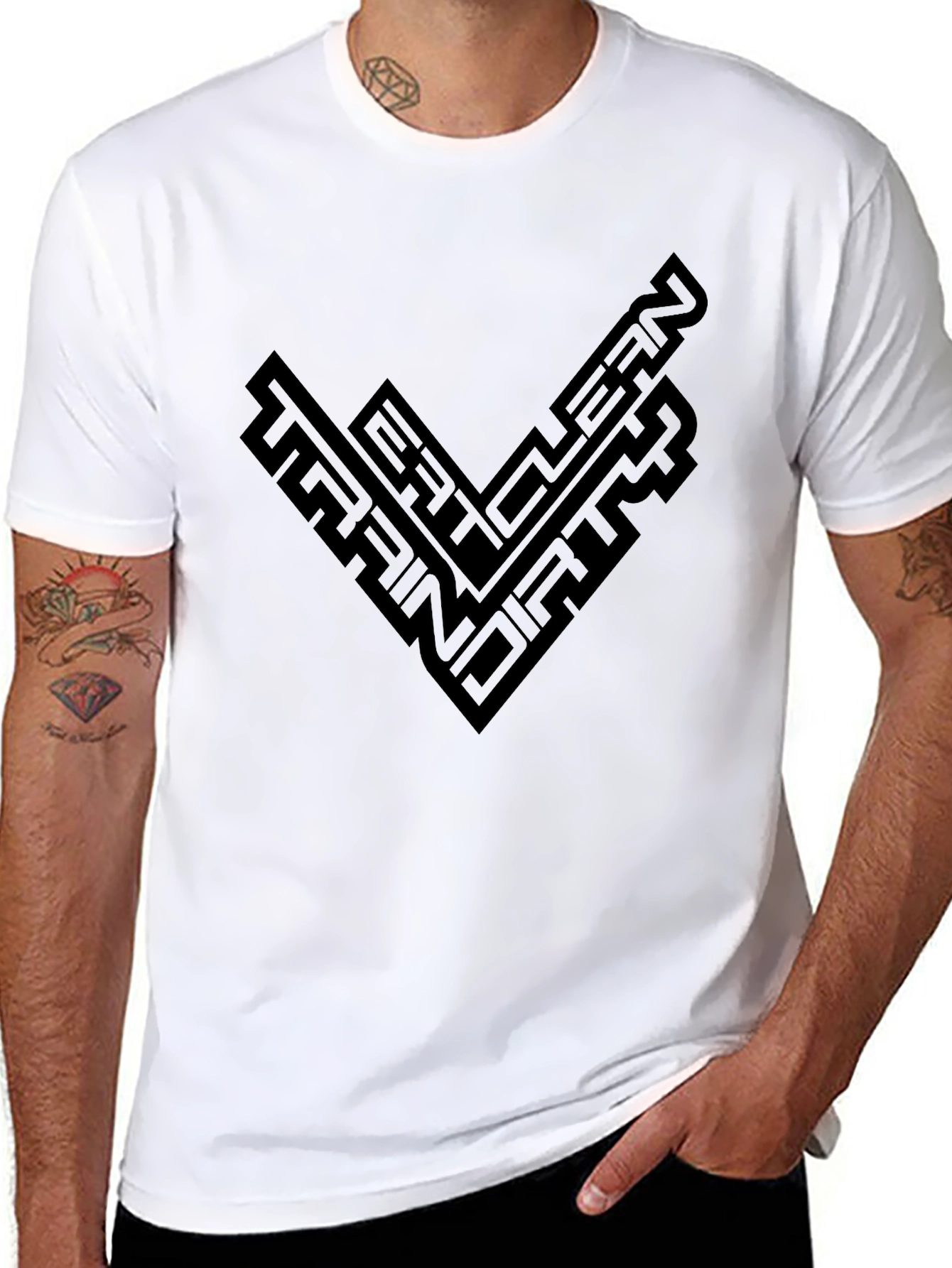 Eat Clean Train Dirty Black Graphic Tee