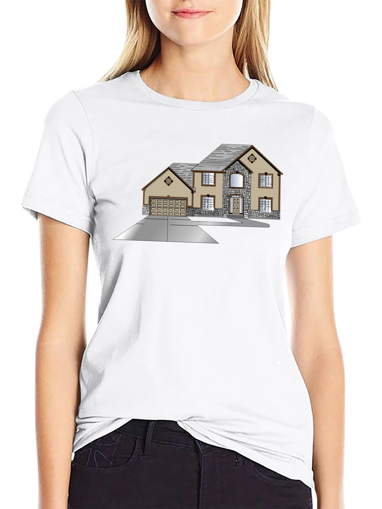 Modern House Graphic T-Shirt - Classic Black Tee