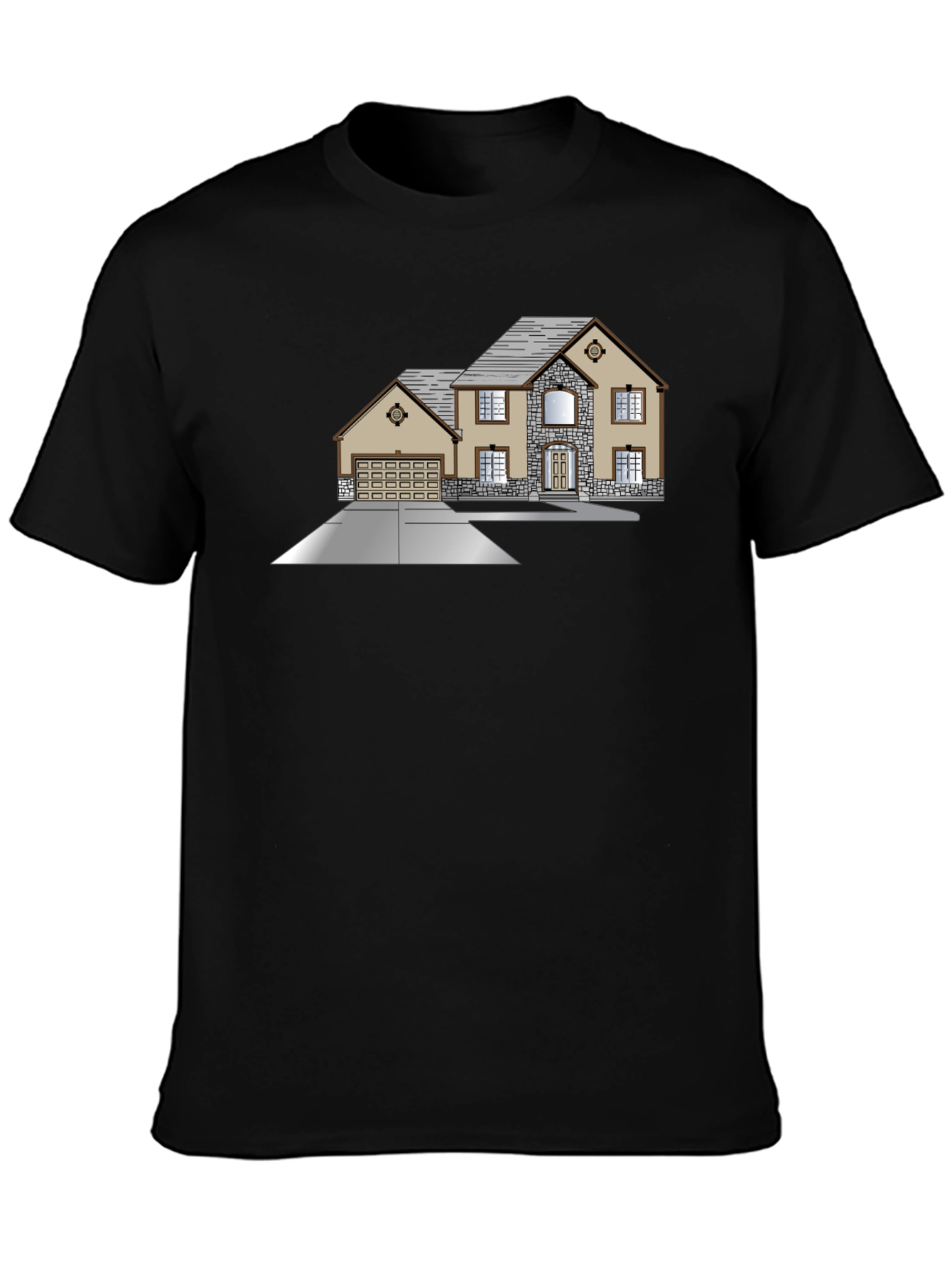 Modern House Graphic T-Shirt - Classic Black Tee