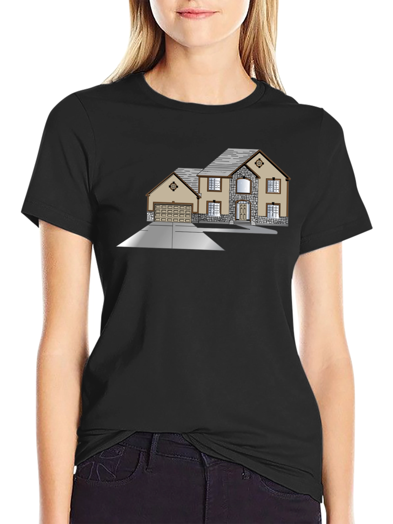 Modern House Graphic T-Shirt - Classic Black Tee