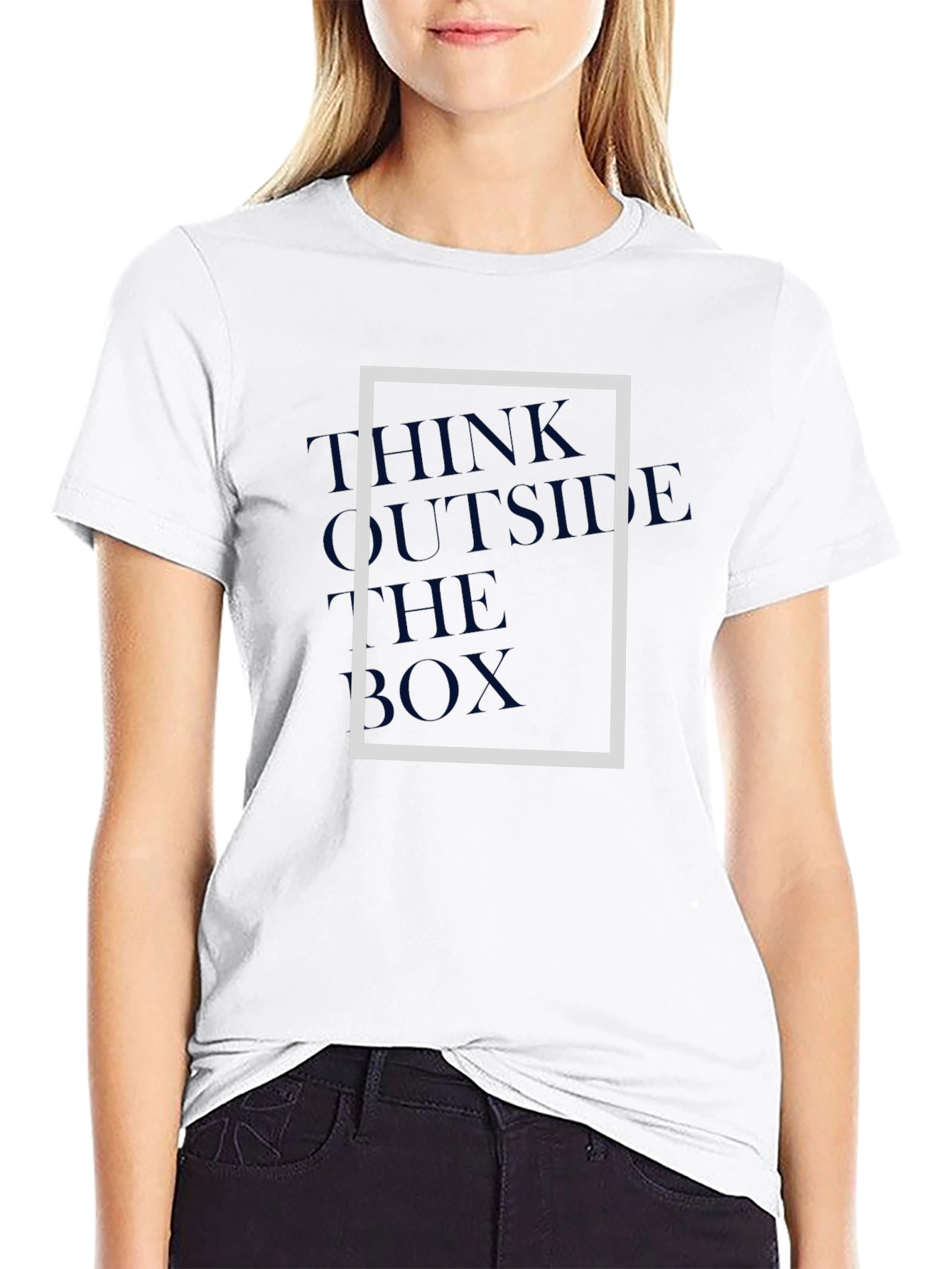Think Outside the Box Graphic Tee - Modern Style