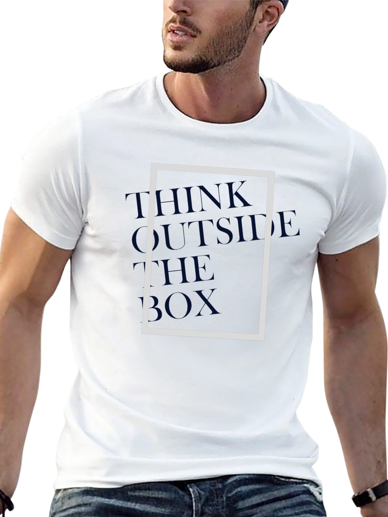 Think Outside the Box Graphic Tee - Modern Style