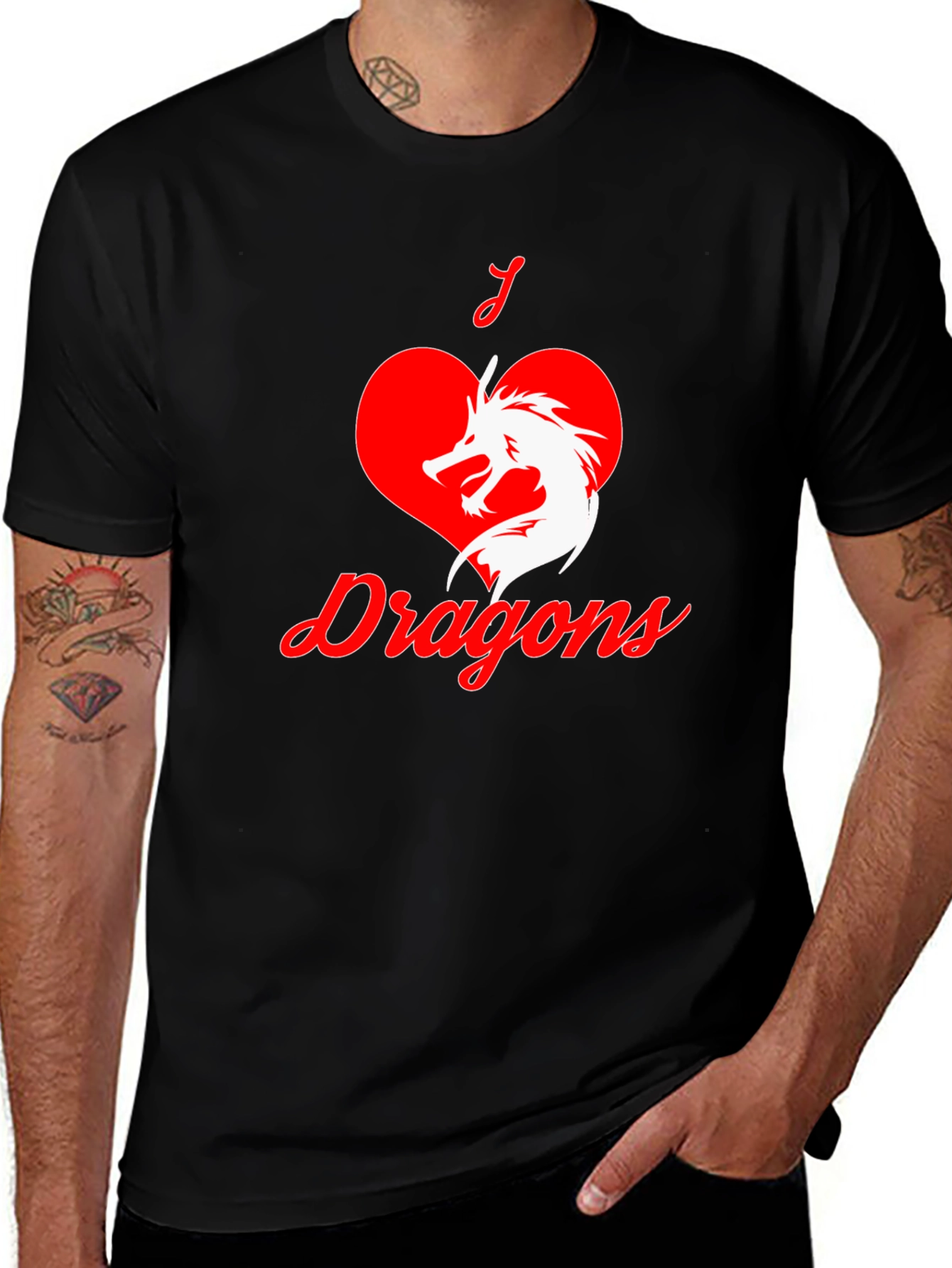 I Love Dragons Graphic T-Shirt