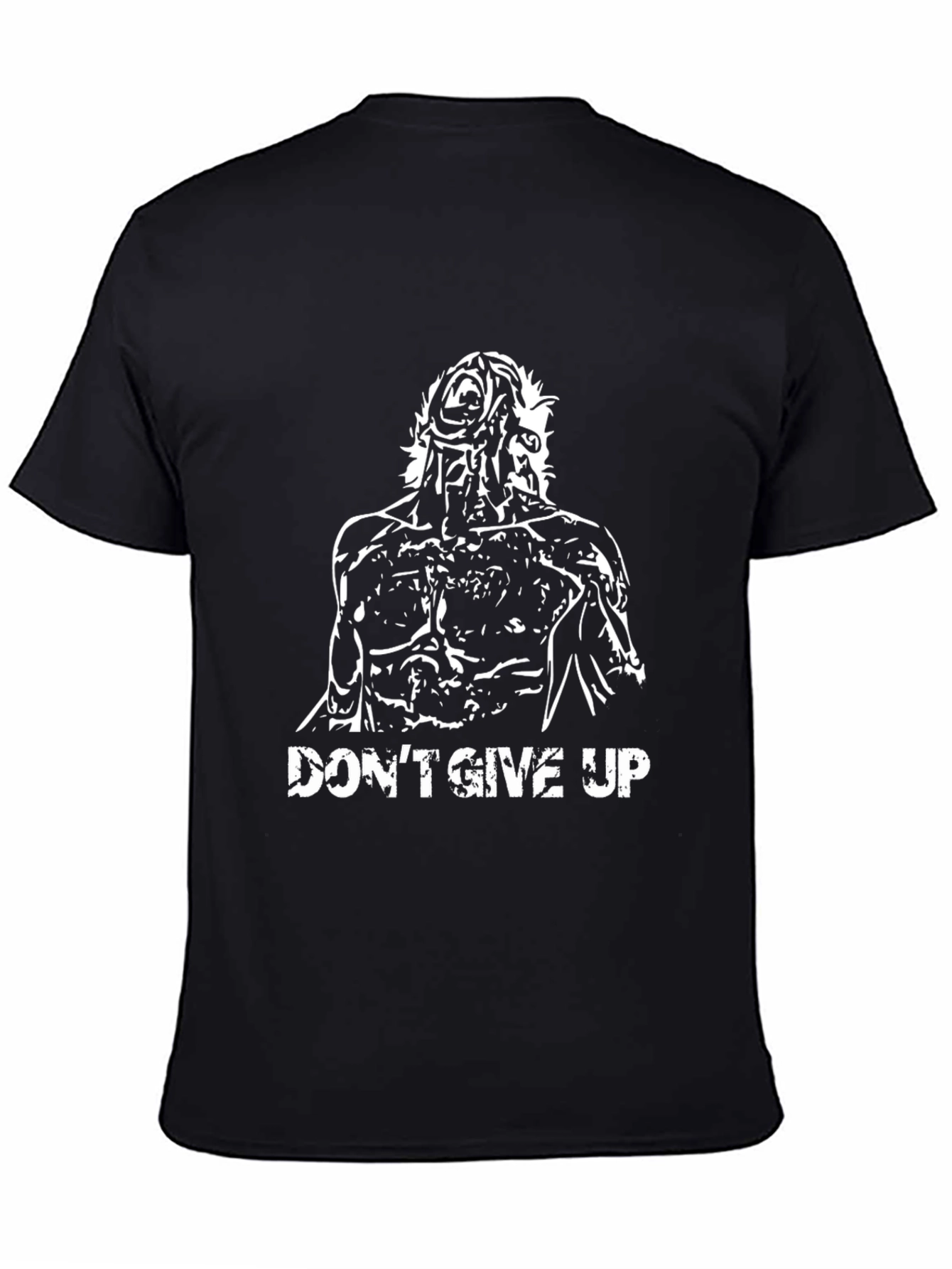 Dont Give Up Graphic Tee - Motivational Black T-Shirt
