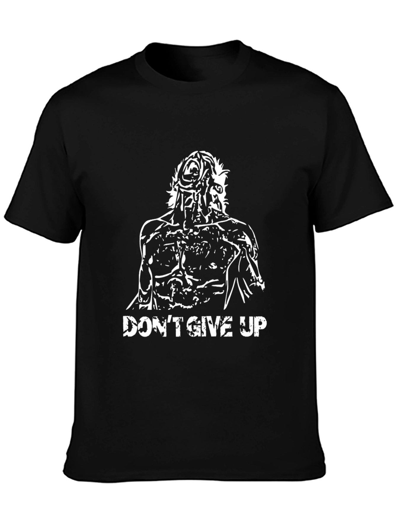 Dont Give Up Graphic Tee - Motivational Black T-Shirt