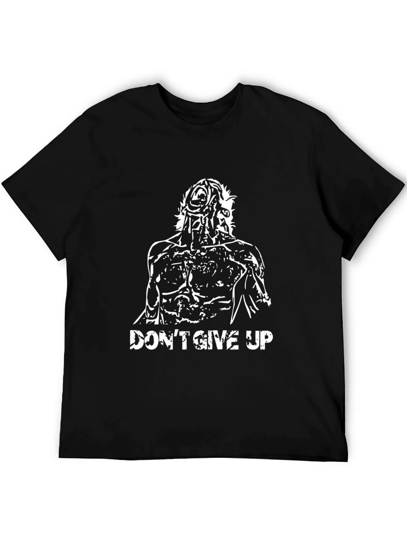 Dont Give Up Graphic Tee - Motivational Black T-Shirt