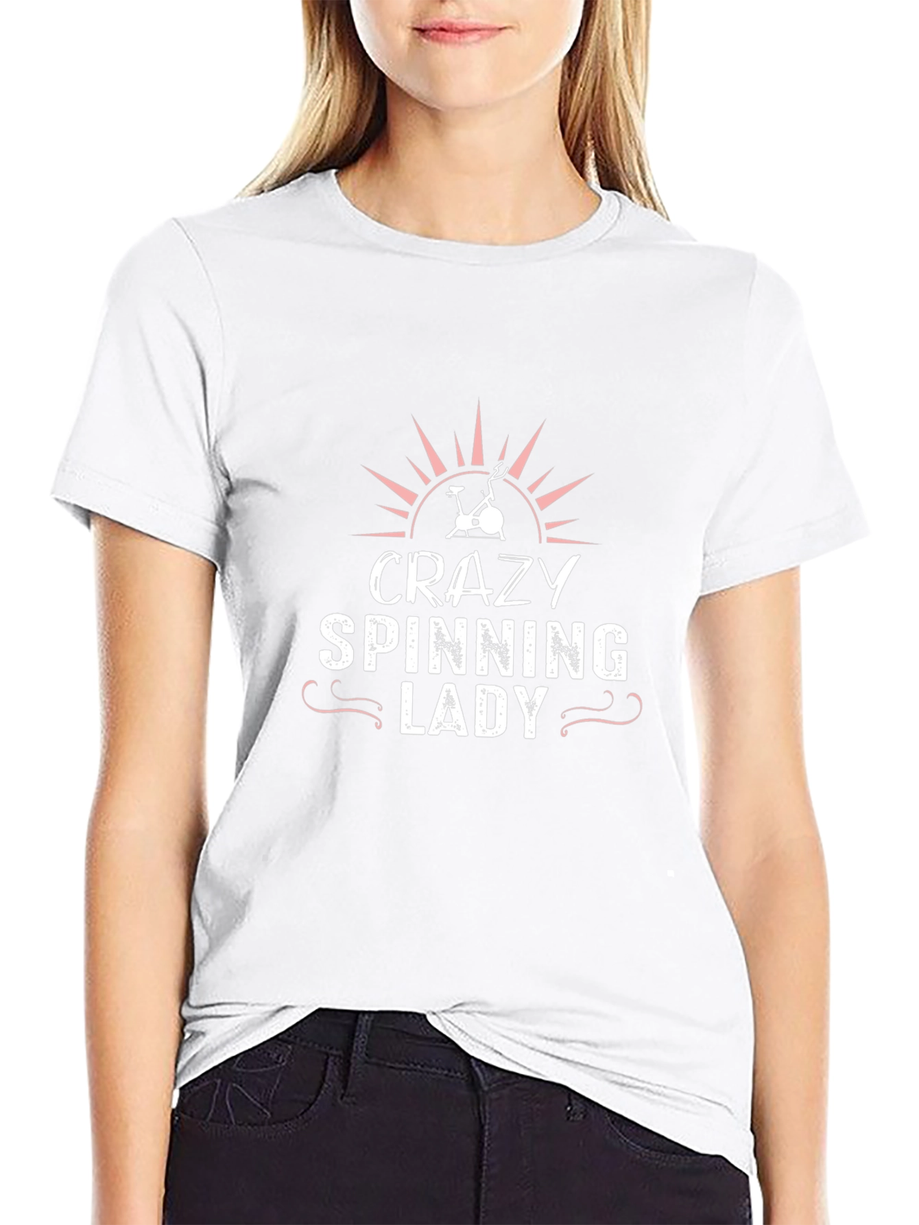 Crazy Spinning Lady Black T-Shirt