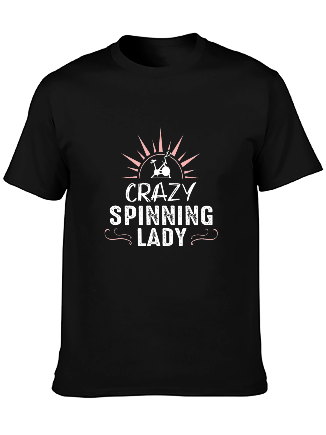 Crazy Spinning Lady Black T-Shirt
