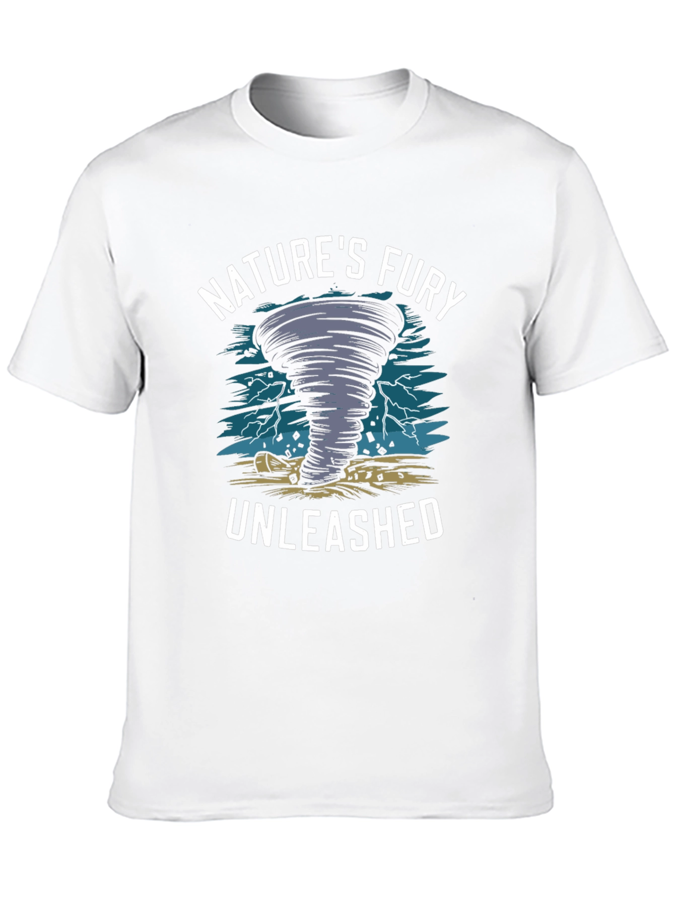 Natures Fury Unleashed Black Graphic T-Shirt