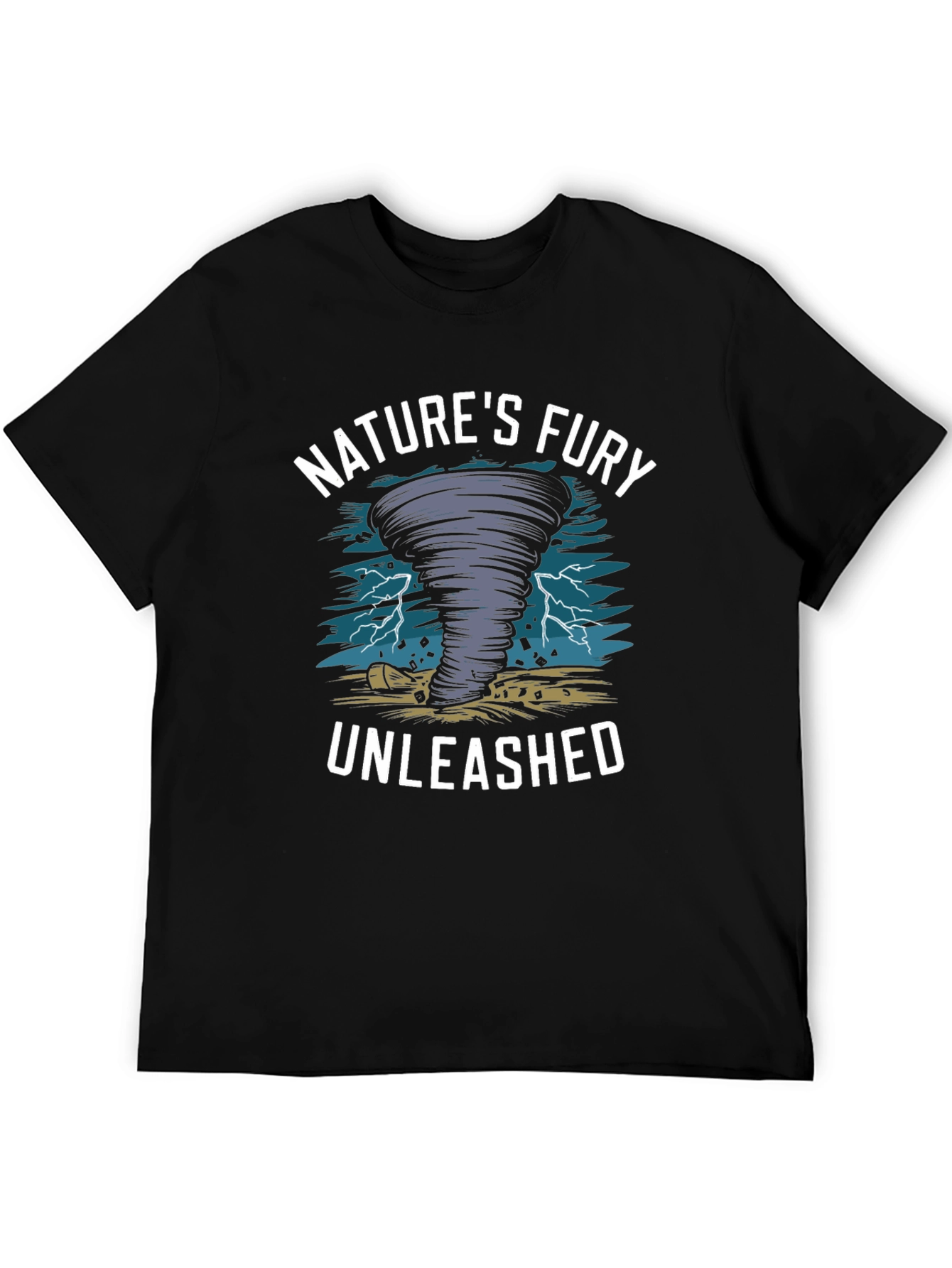 Natures Fury Unleashed Black Graphic T-Shirt