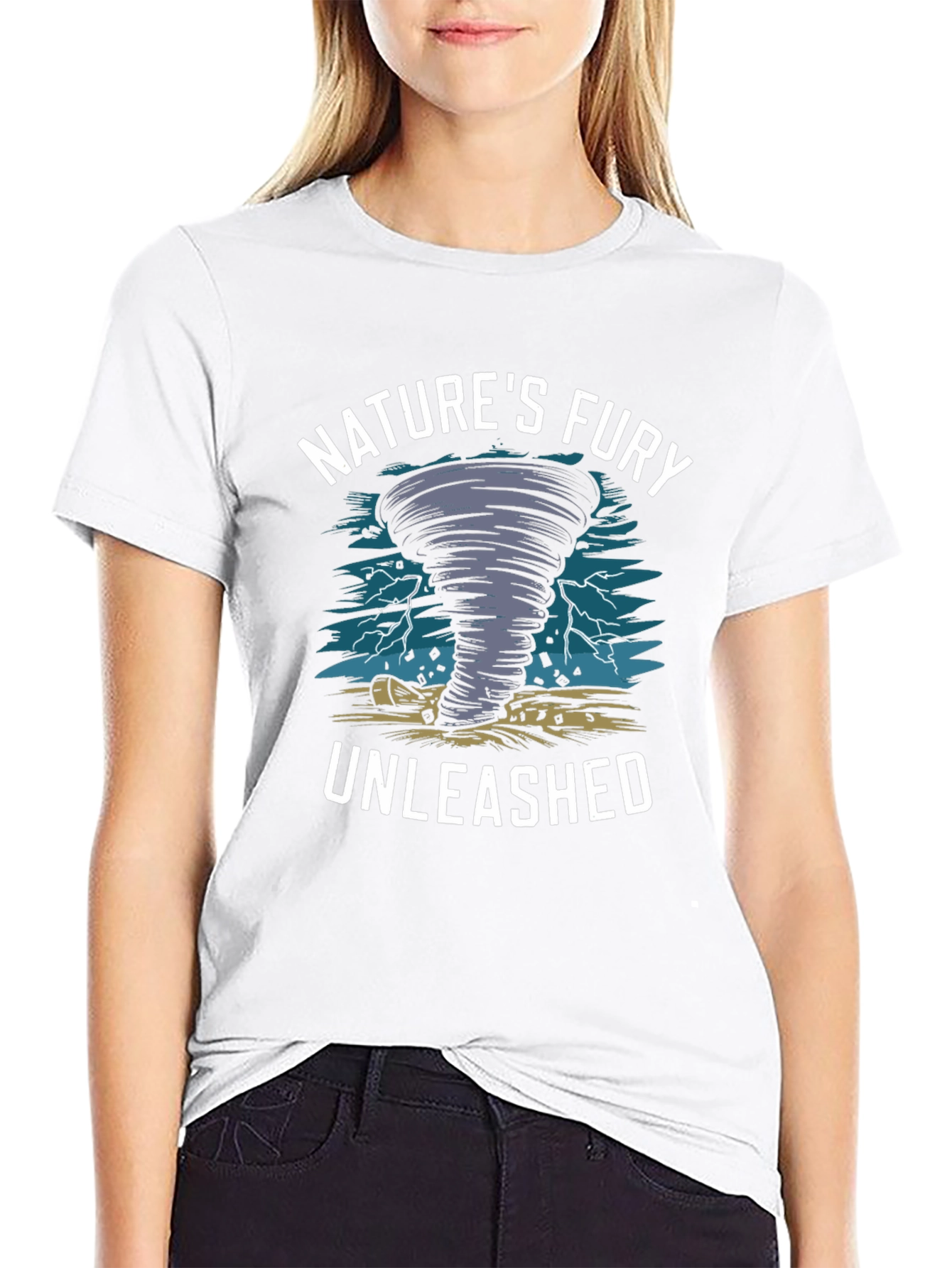 Natures Fury Unleashed Black Graphic T-Shirt
