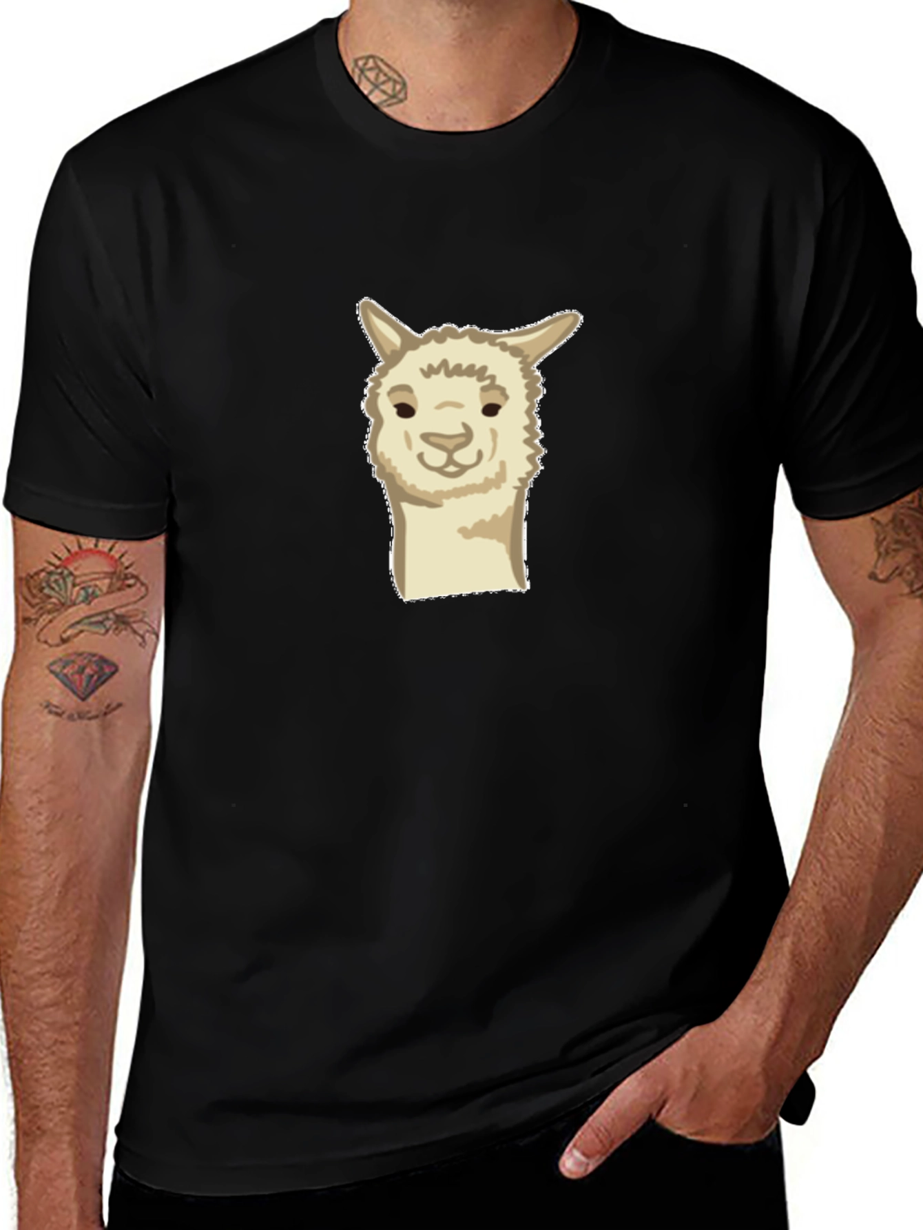 Alpaca Graphic Tee - Soft & Stylish Black T-Shirt
