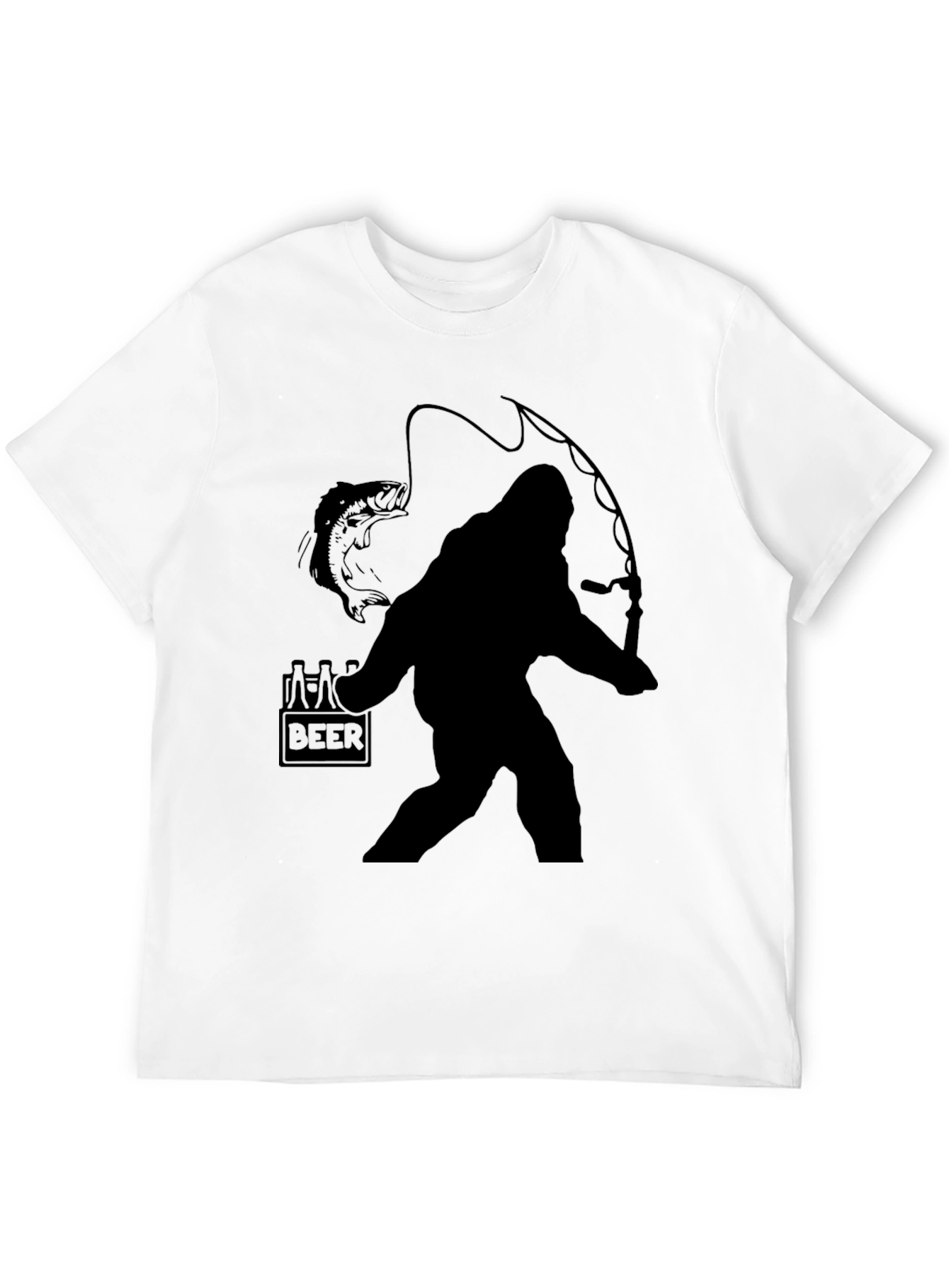 Sasquatch Fishing Beer T-Shirt