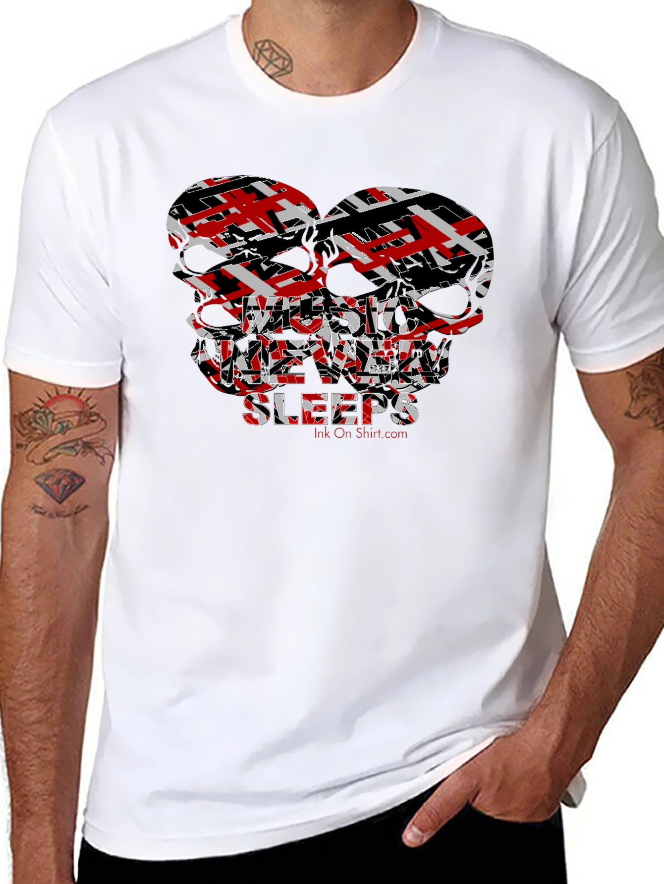 Geometric Skull Graphic Tee - Ink Never Sleeps