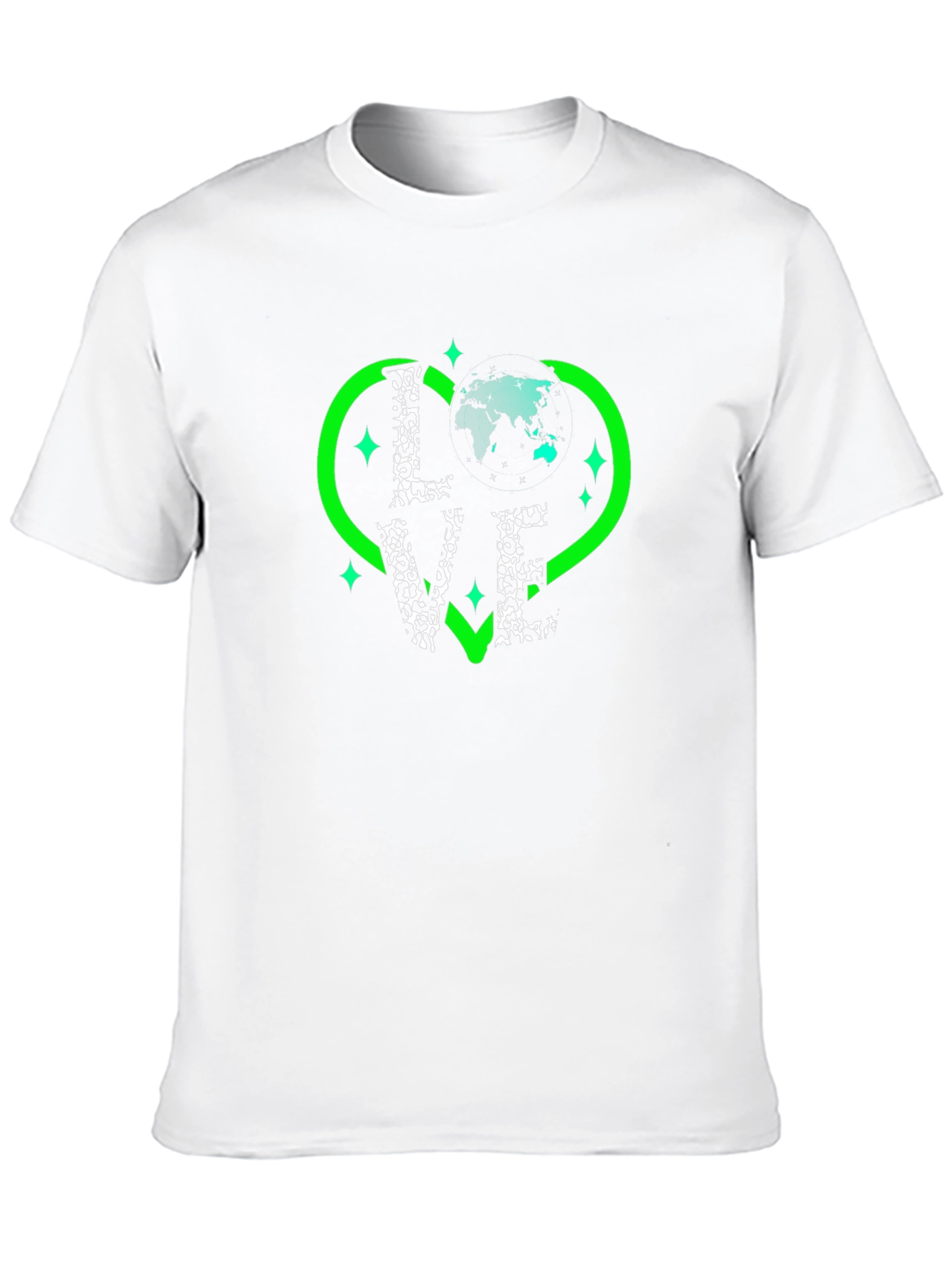Love the World Tee - Green Heart Design