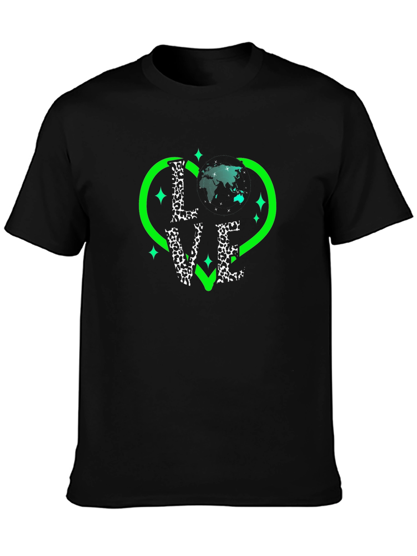 Love the World Tee - Green Heart Design
