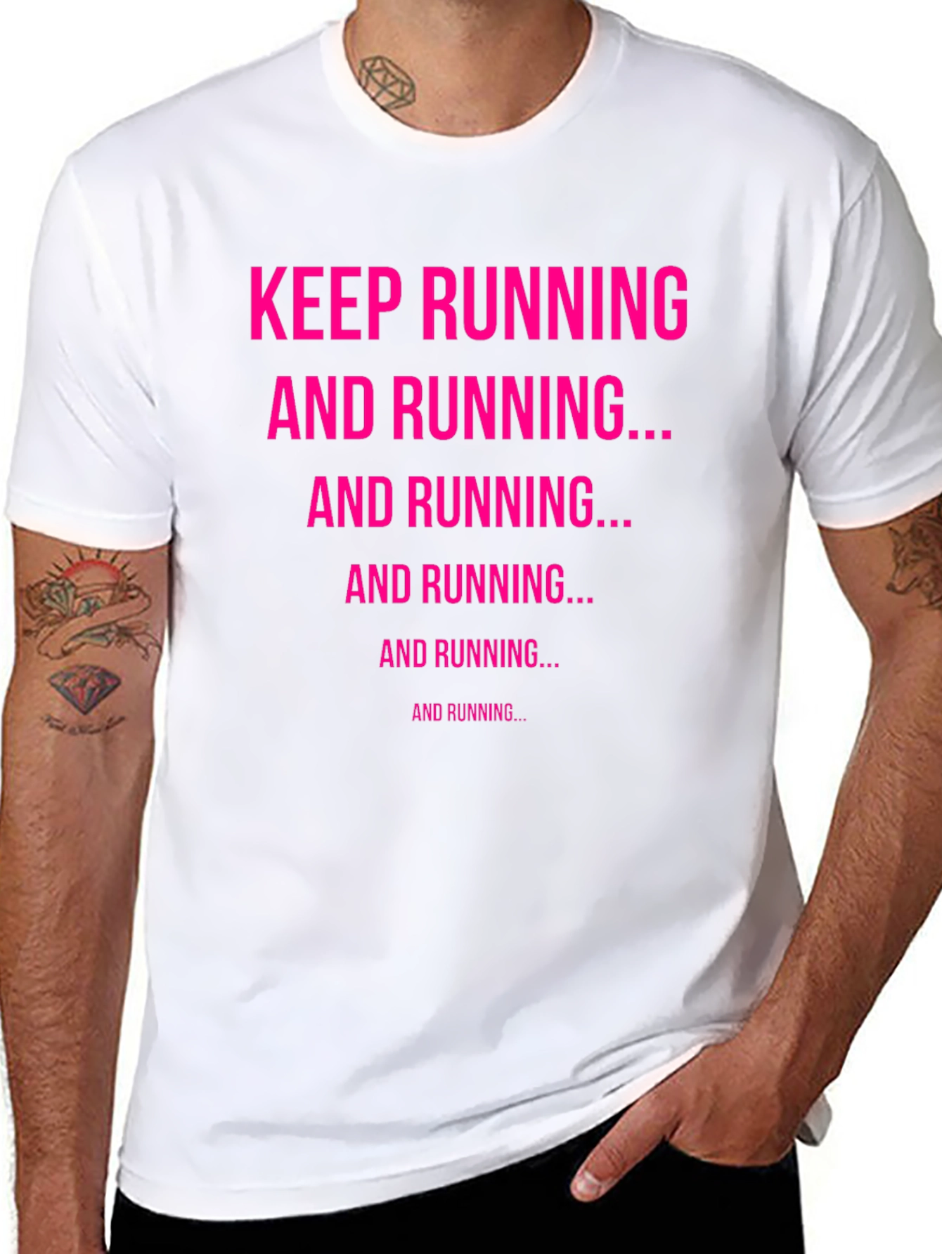 Keep Running Graphic Tee - Black Cotton Casual Top