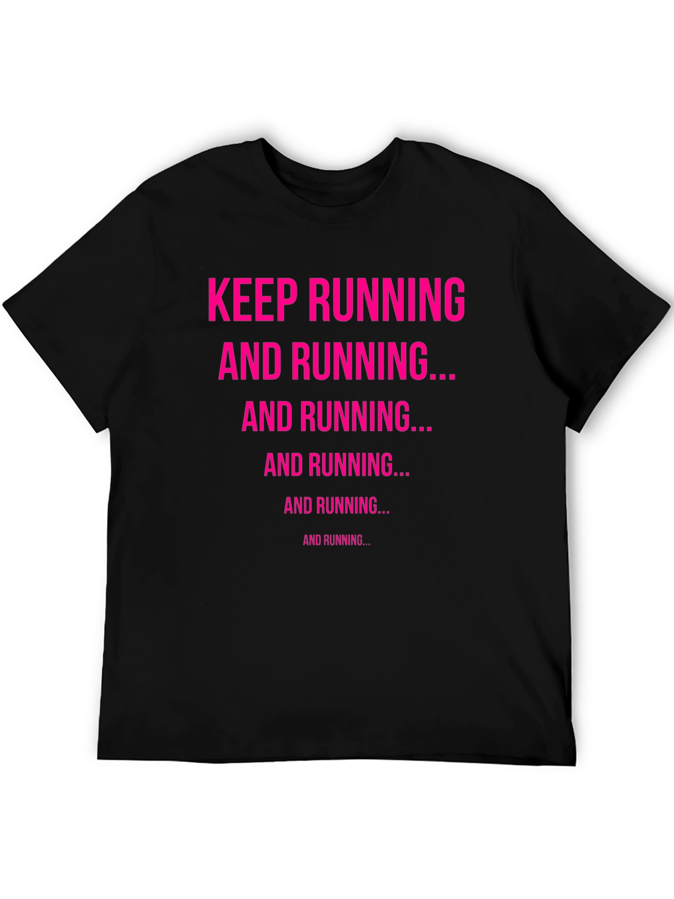 Keep Running Graphic Tee - Black Cotton Casual Top