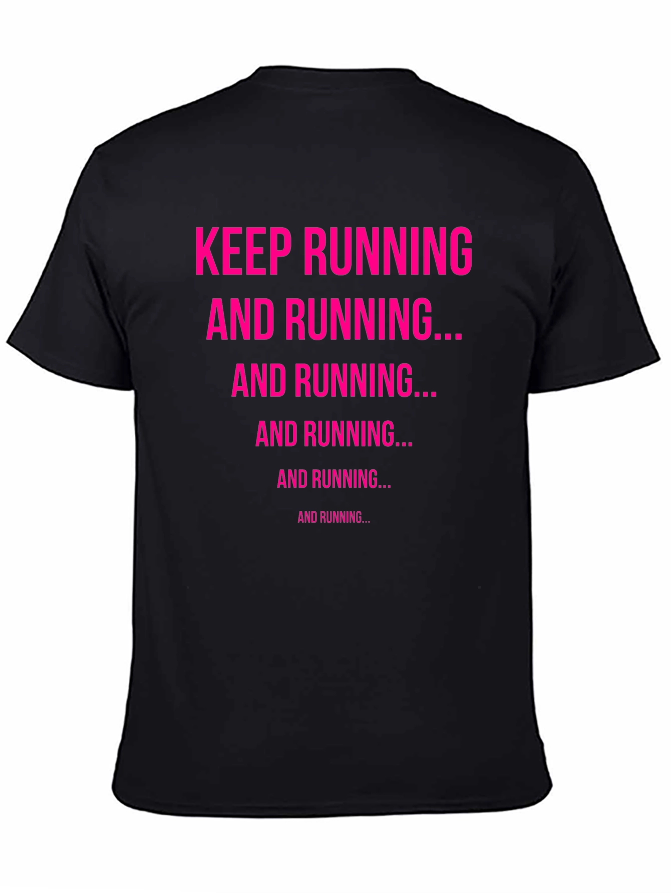 Keep Running Graphic Tee - Black Cotton Casual Top