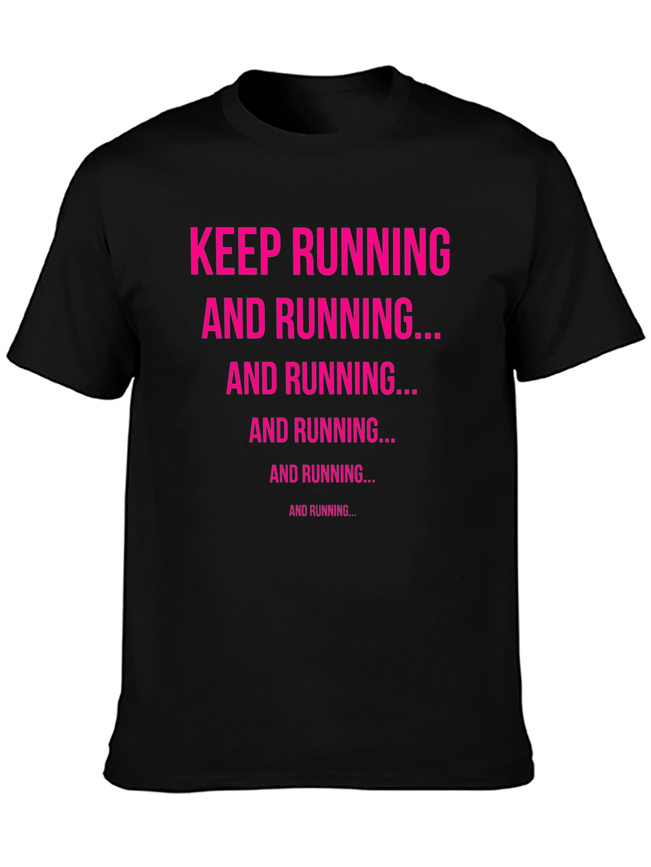 Keep Running Graphic Tee - Black Cotton Casual Top