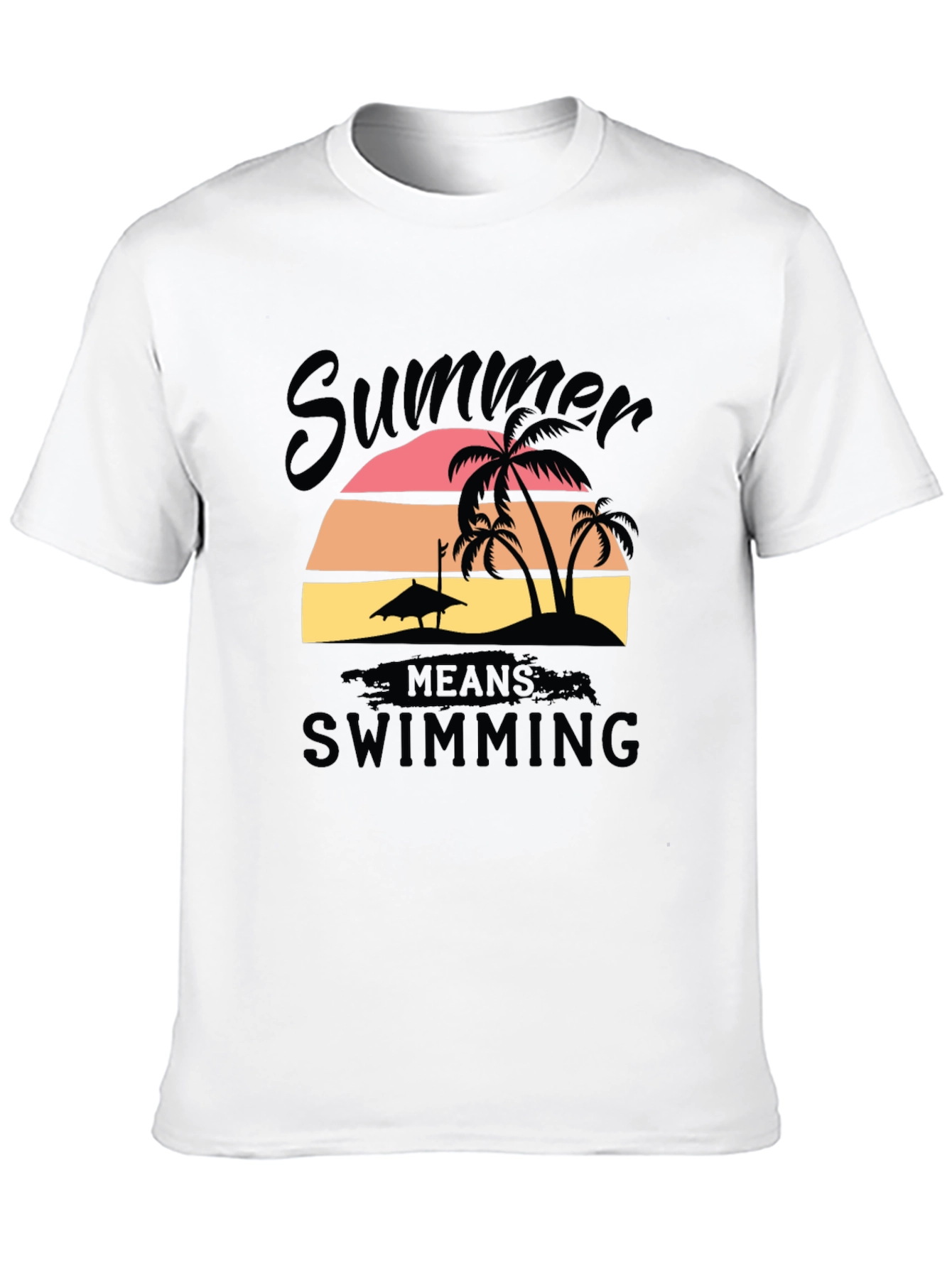Summer Swimming T-Shirt Black Cotton Blend