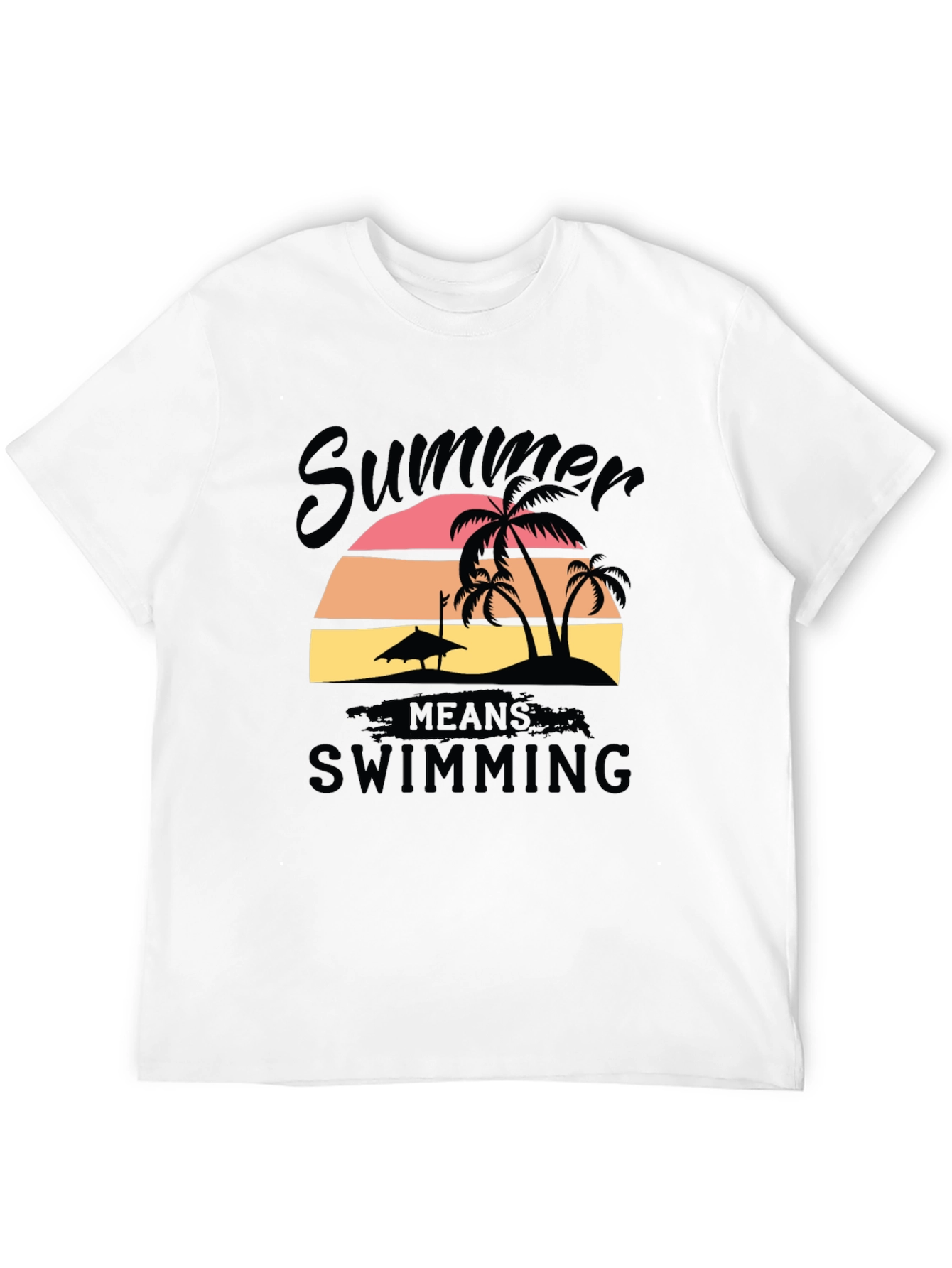 Summer Swimming T-Shirt Black Cotton Blend