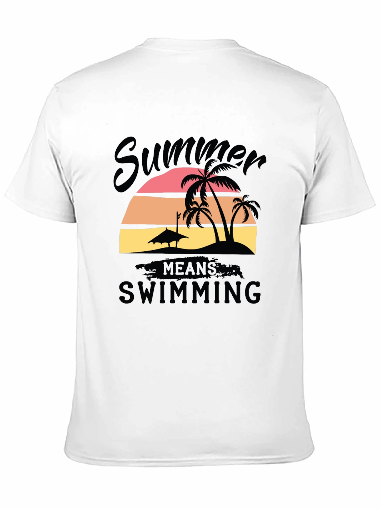 Summer Swimming T-Shirt Black Cotton Blend