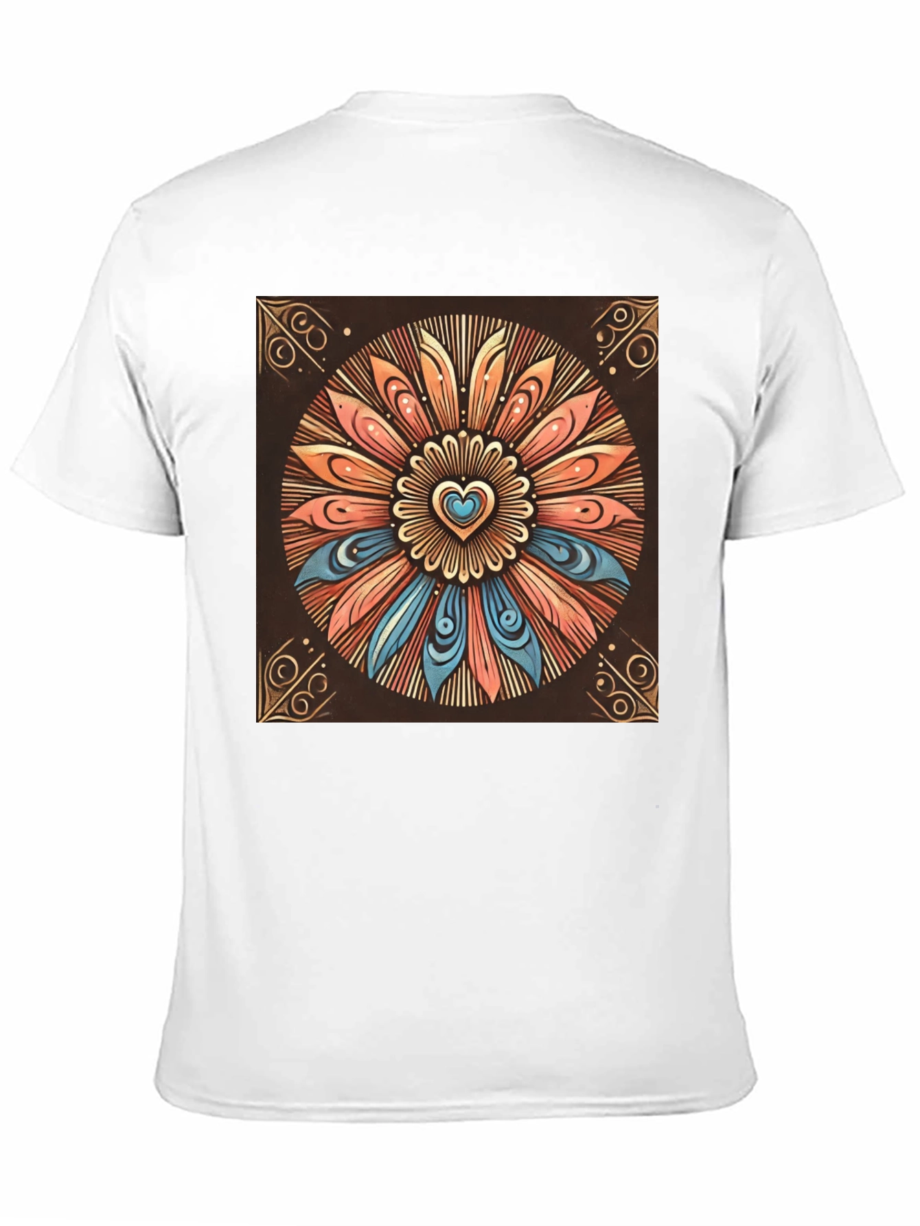 Boho Heart Mandala Graphic Tee - Stylish Comfort