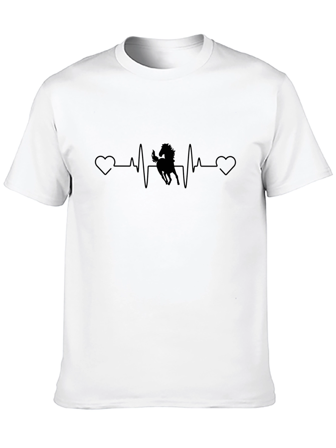 Horse Heartbeat Graphic Tee - Equestrian Love T-Shirt