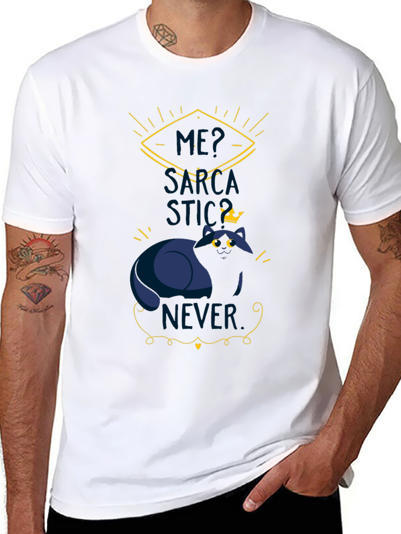 Sarcastic King Cat T-Shirt - Funny Graphic Tee