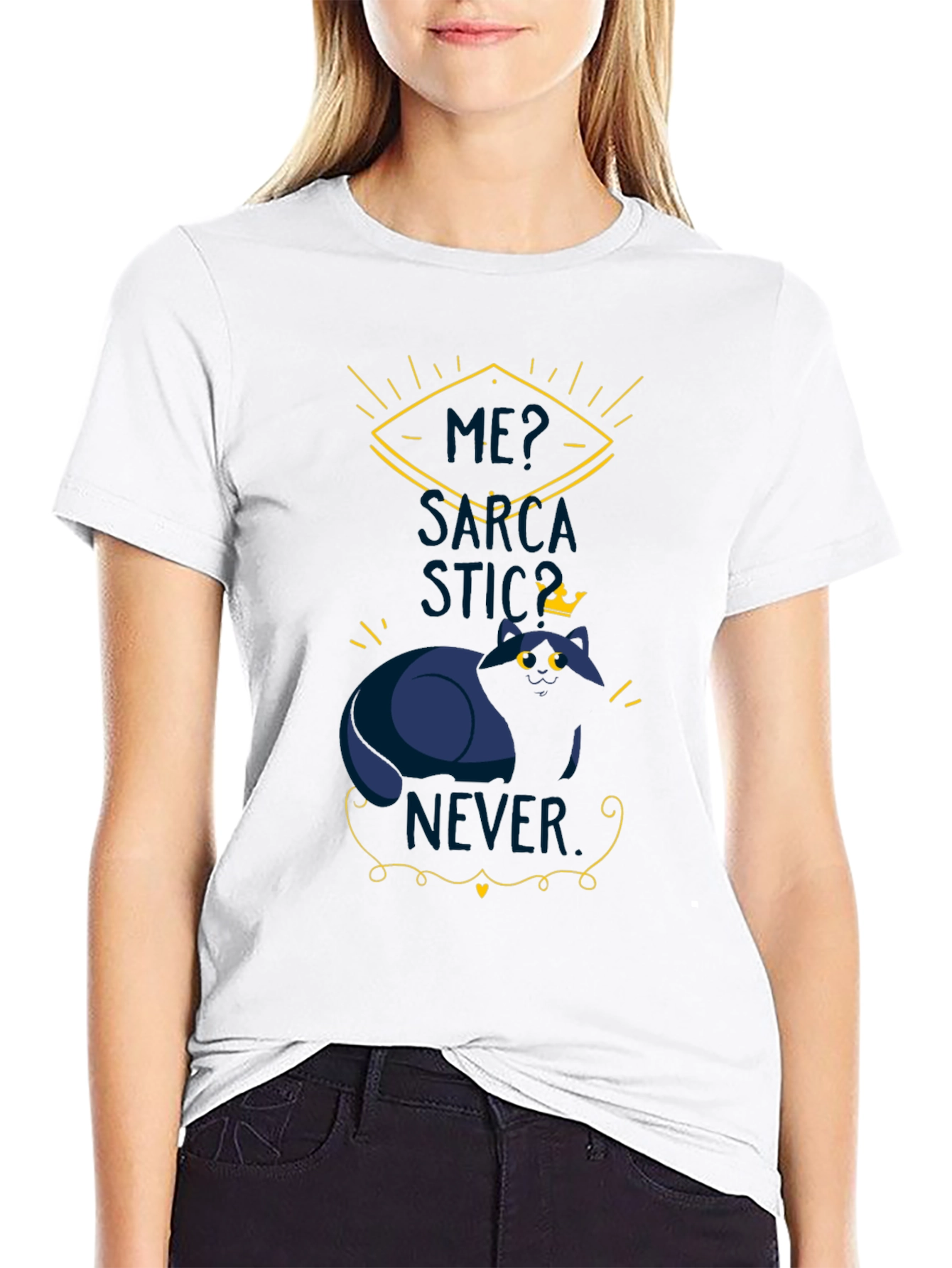 Sarcastic King Cat T-Shirt - Funny Graphic Tee