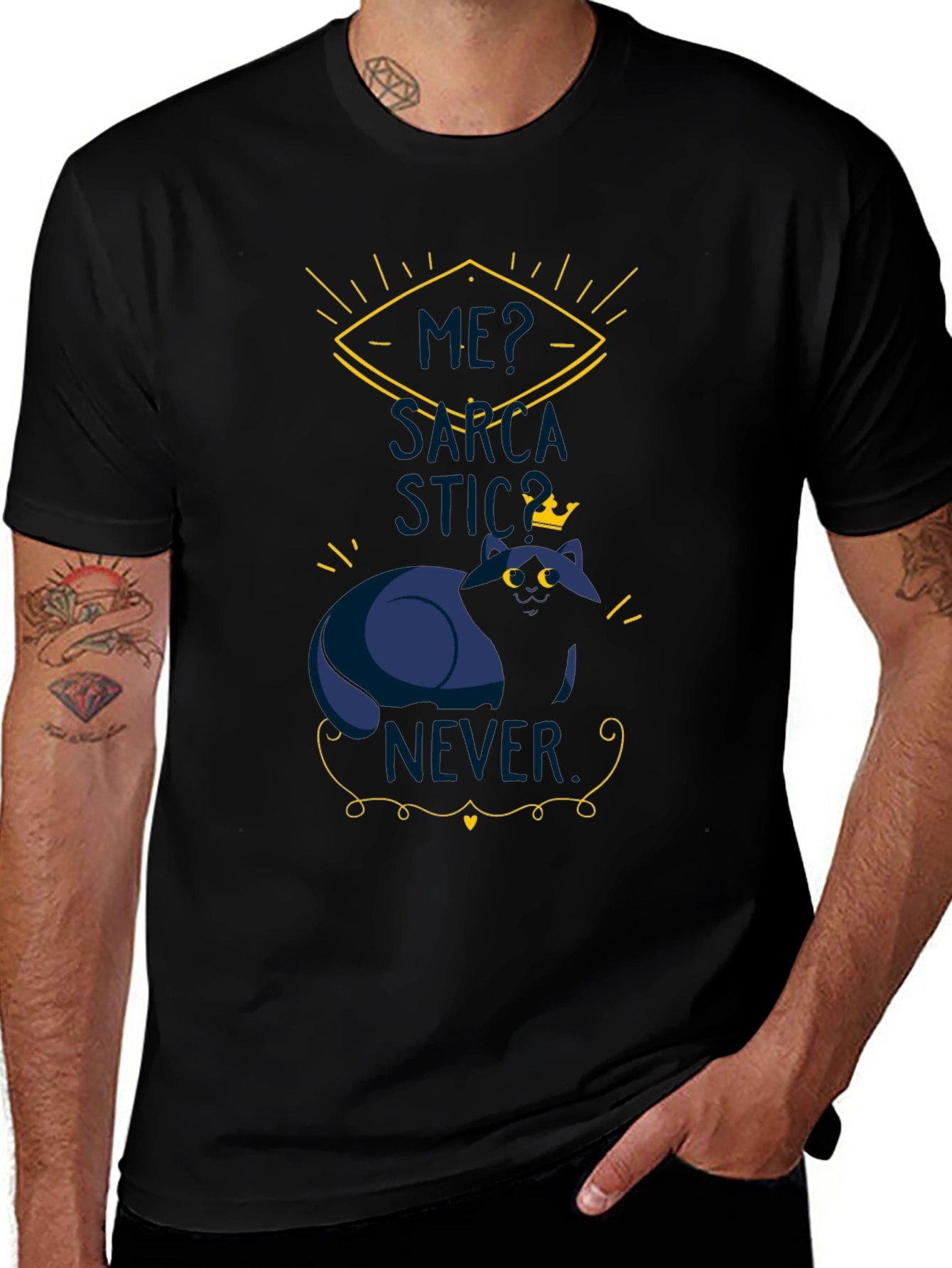Sarcastic King Cat T-Shirt - Funny Graphic Tee