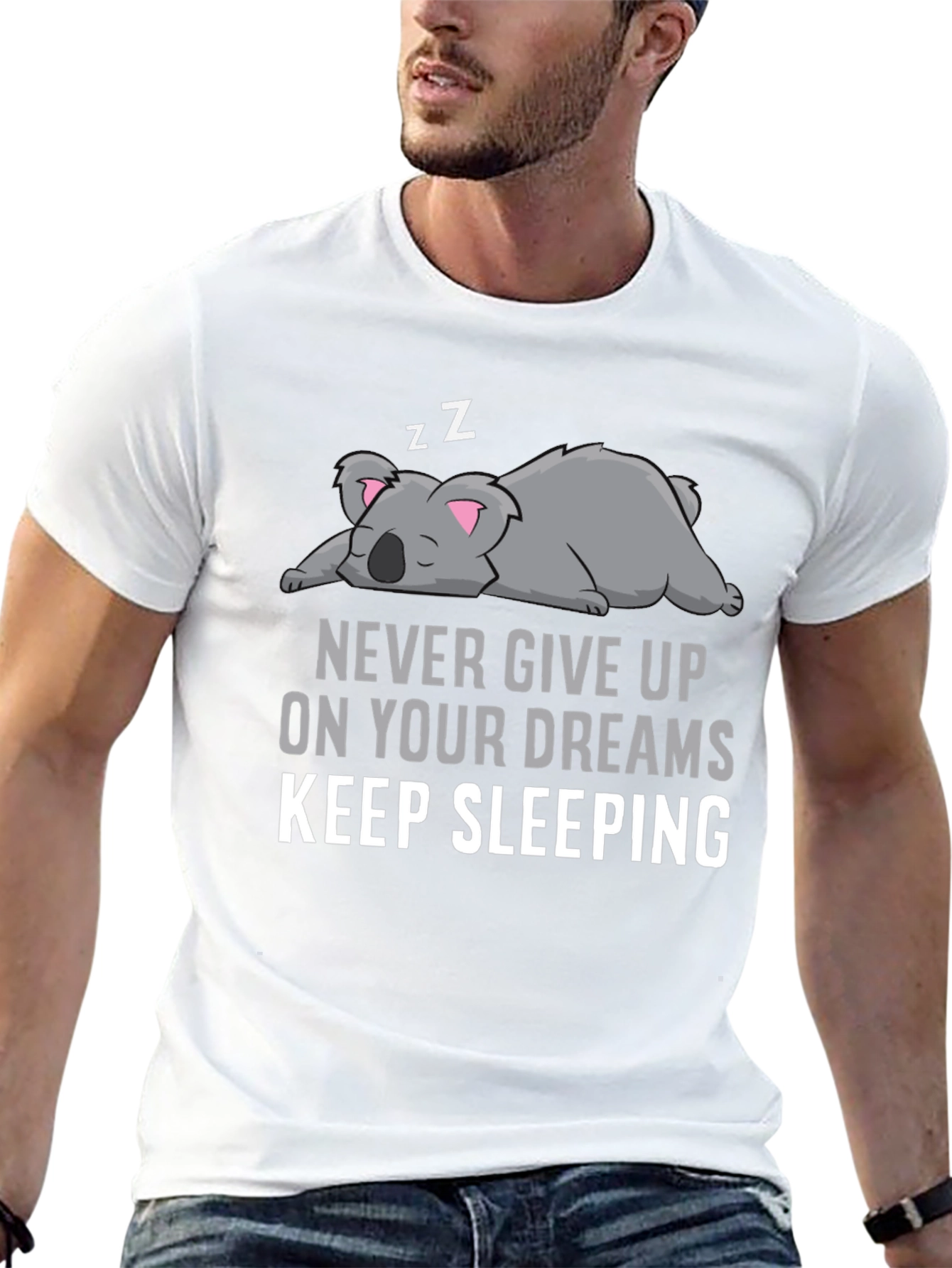 Never Give Up Keep Sleeping Graphic Tee